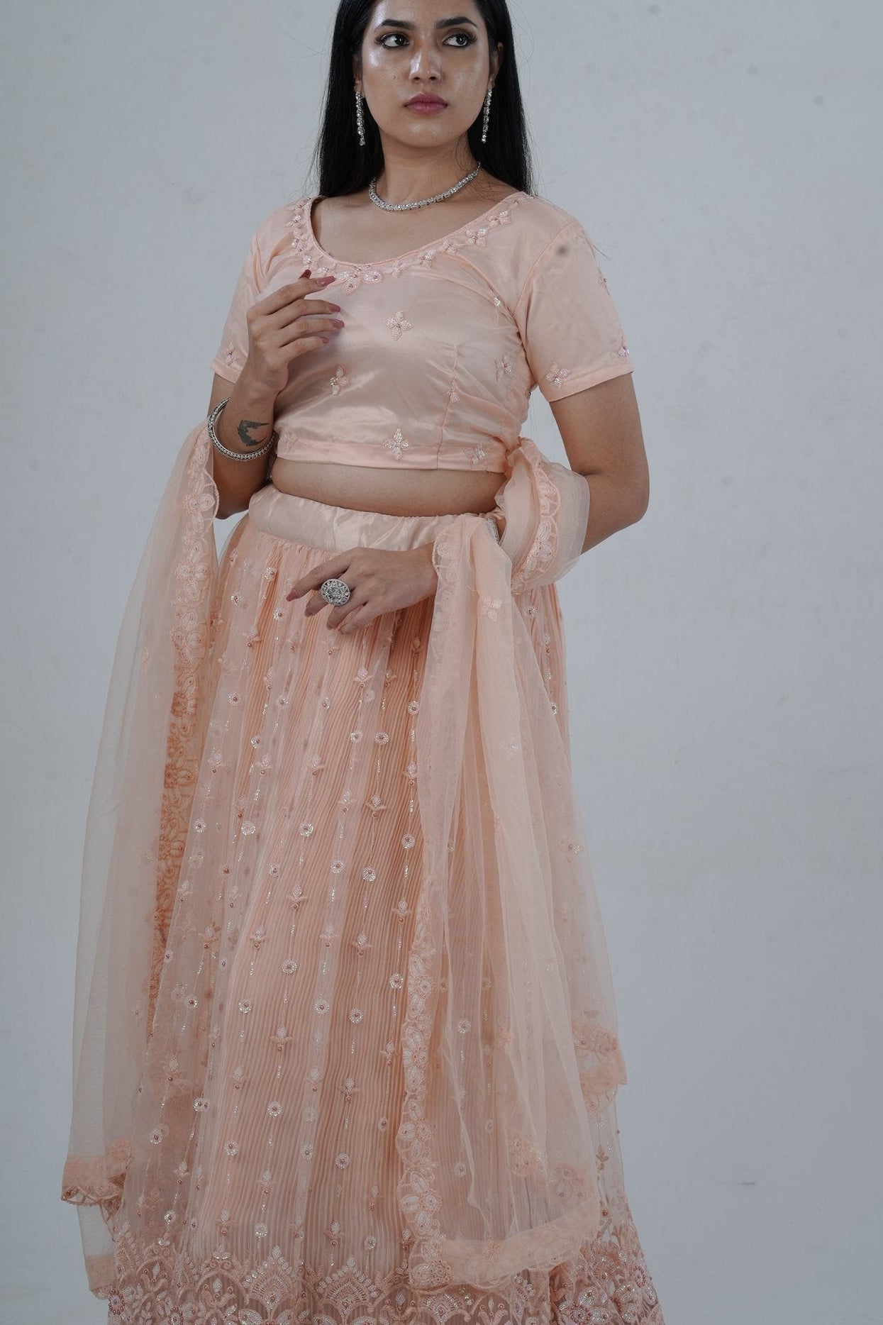 Elegant Soft Net Lehenga With Premium Beadwork & Sequins Embellishments LEHENGA JCS Fashions