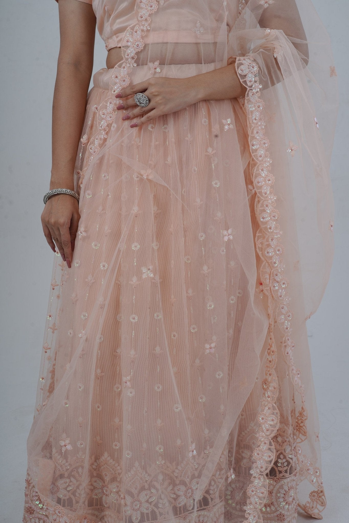 Elegant Soft Net Lehenga With Premium Beadwork & Sequins Embellishments LEHENGA JCS Fashions