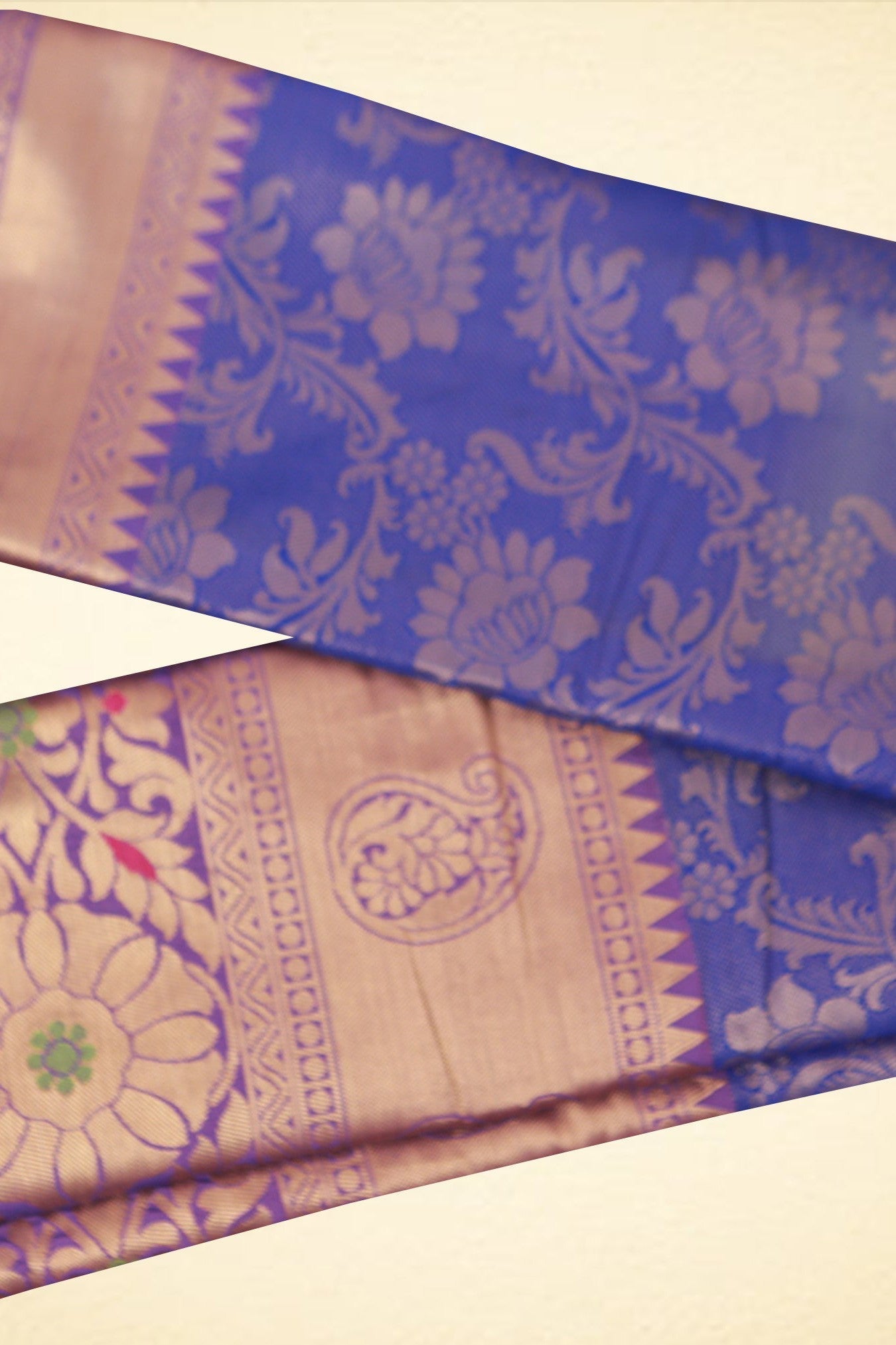 Embose Gold Jall Zari Deepam Pattu Saree | Exquisite Kanchi Border Saree JCS Fashions