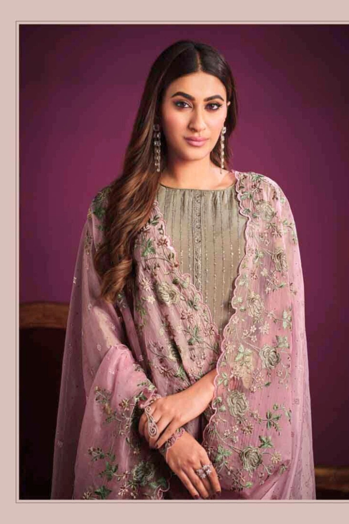 Embroidered Chinnon Salwar Kurti Set: Elegant Sequin Work, Soft Fabric KURTI JCS Fashions