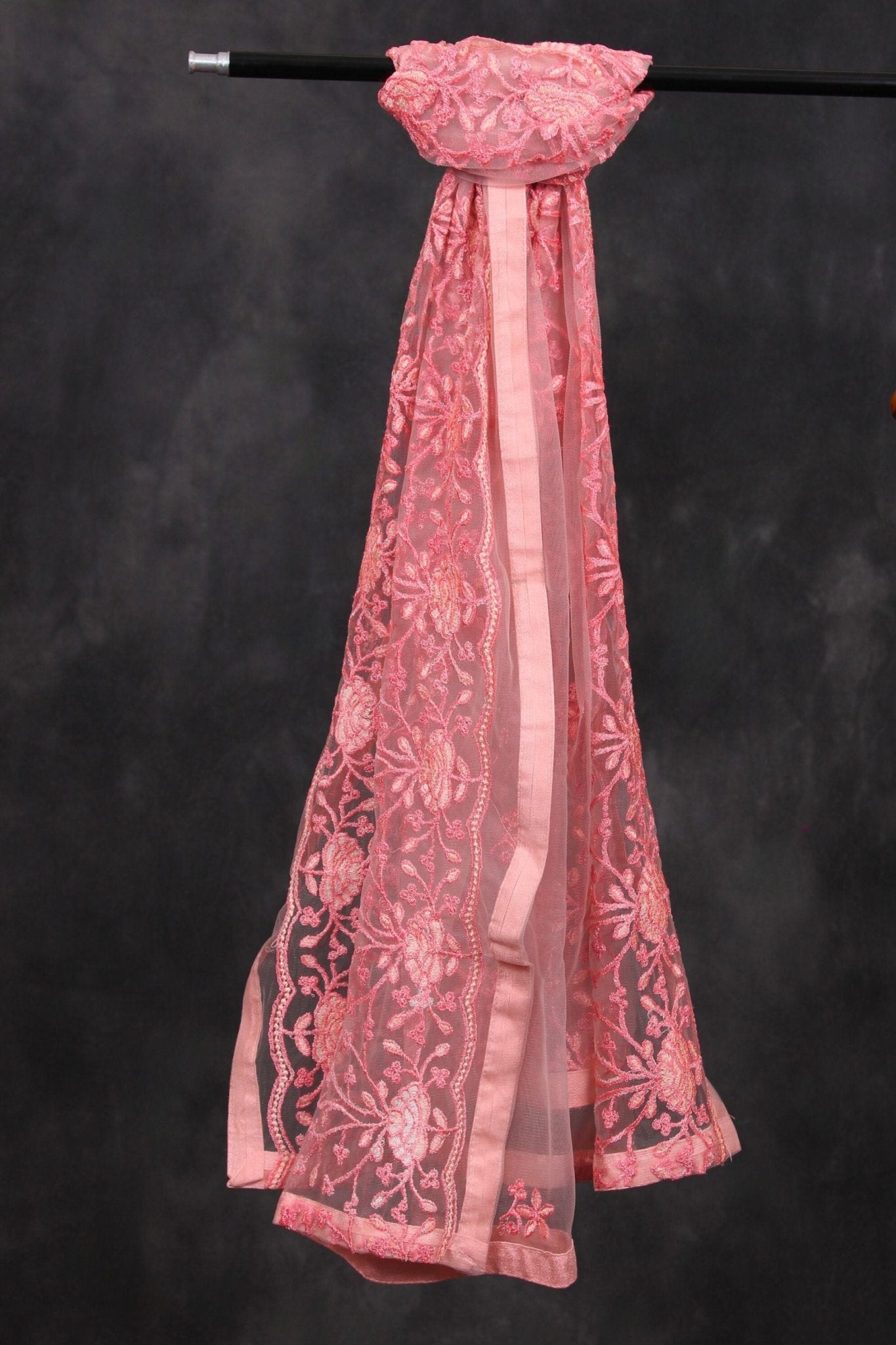 Embroidered Fancy Net Dupatta - Breathe Life into Ethnic Elegance Dupatta JCS Fashions