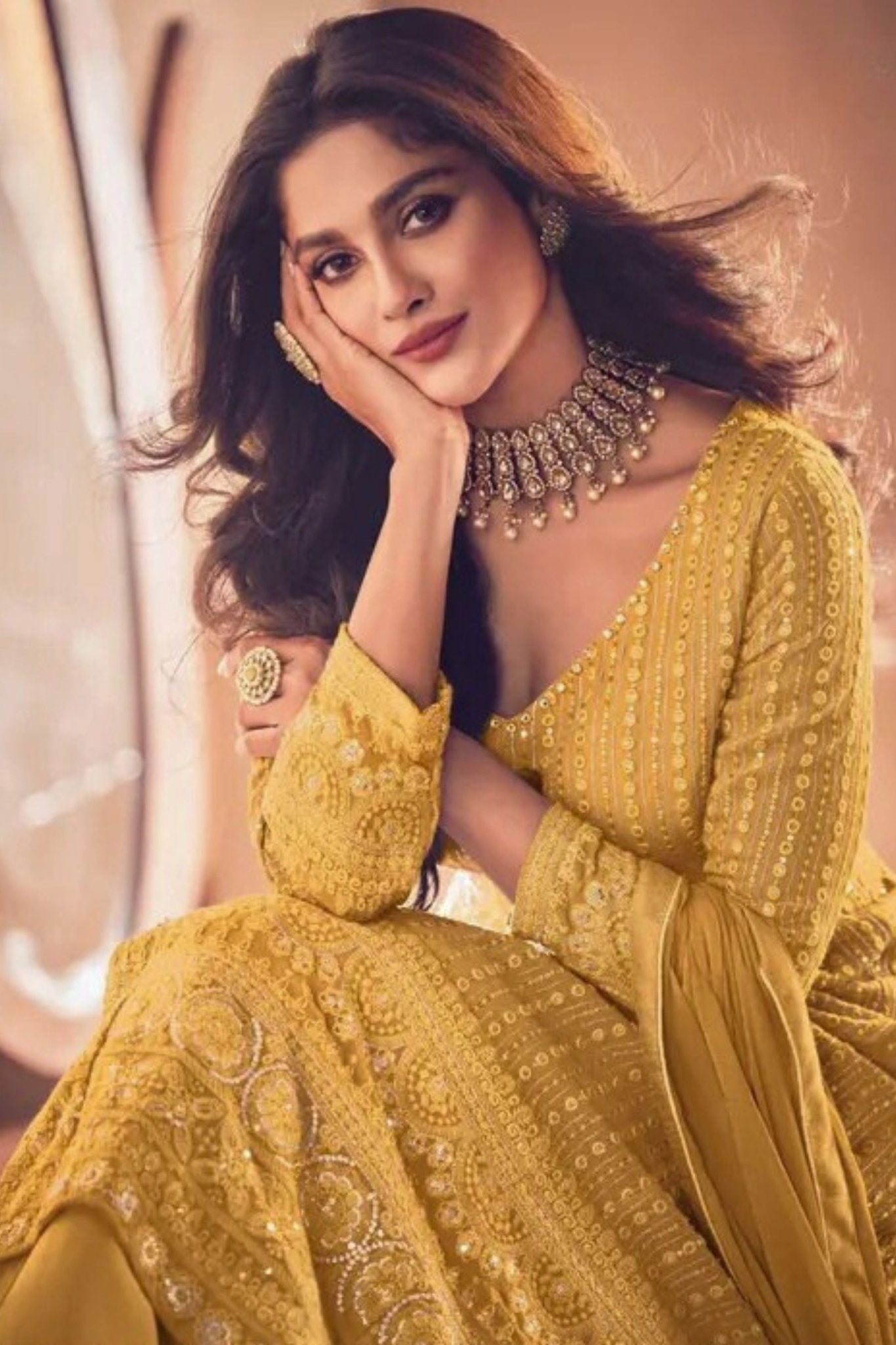 Embroidered Georgette Salwar Suit with Skirt and Dupatta Set Skirt& Top JCS Fashions