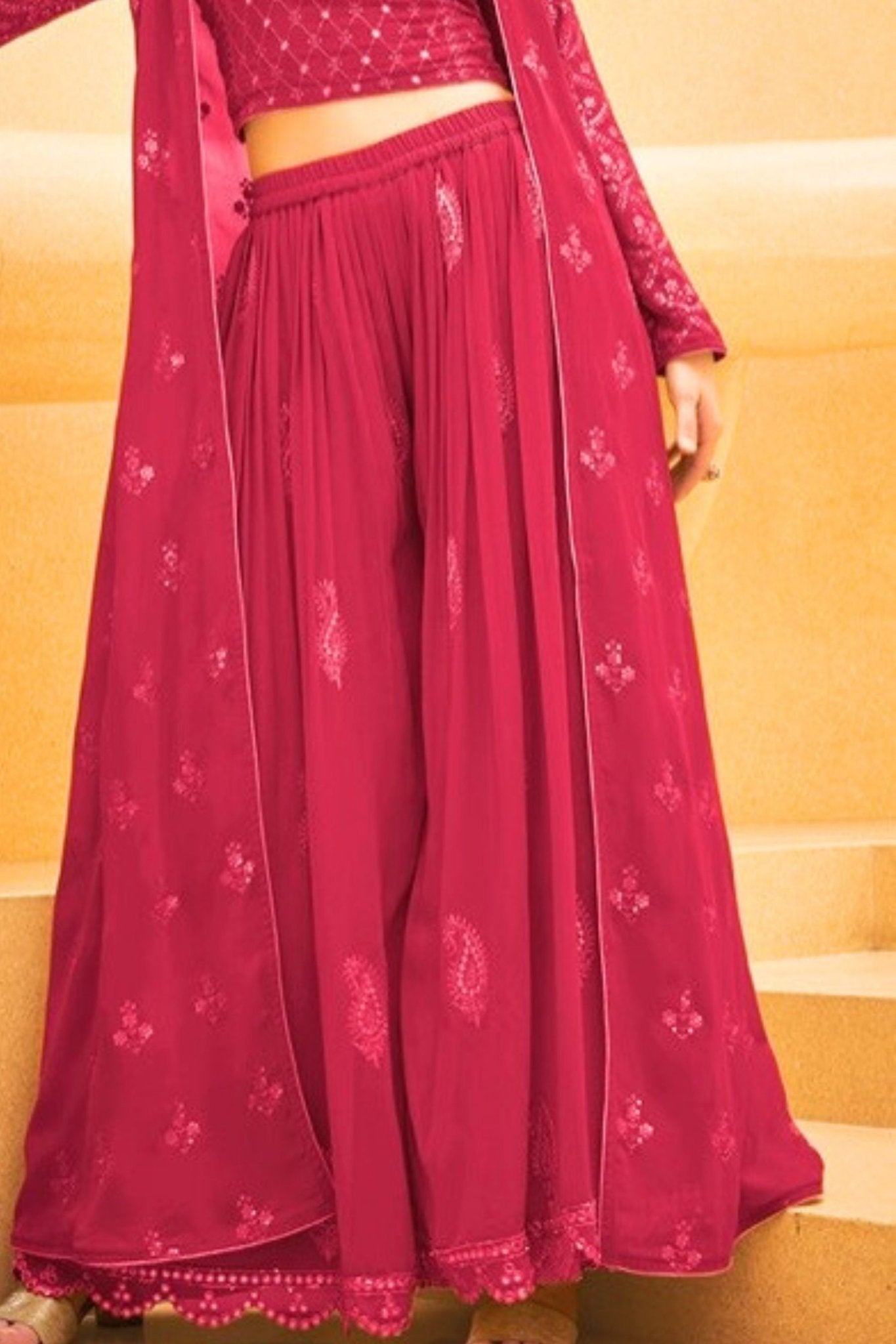 Embroidered Real Georgette Kurti Top: Stunning and Versatile Ensemble KURTI JCS Fashions