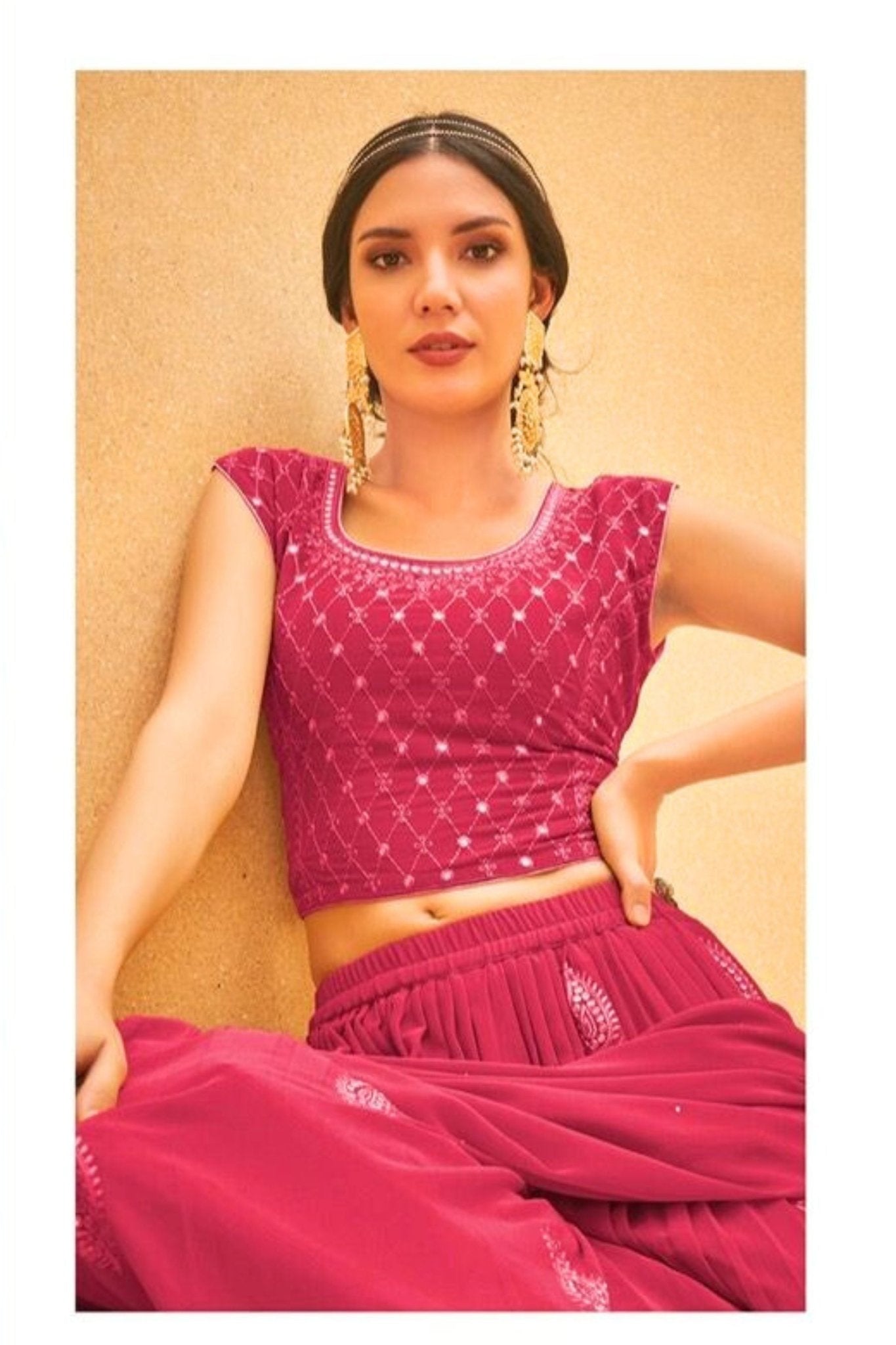 Embroidered Real Georgette Kurti Top: Stunning and Versatile Ensemble KURTI JCS Fashions