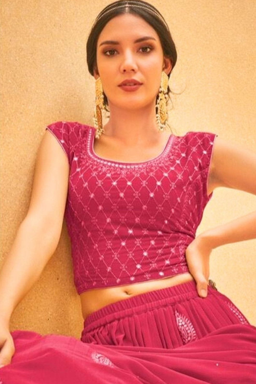 Embroidered Real Georgette Kurti Top: Stunning and Versatile Ensemble KURTI JCS Fashions