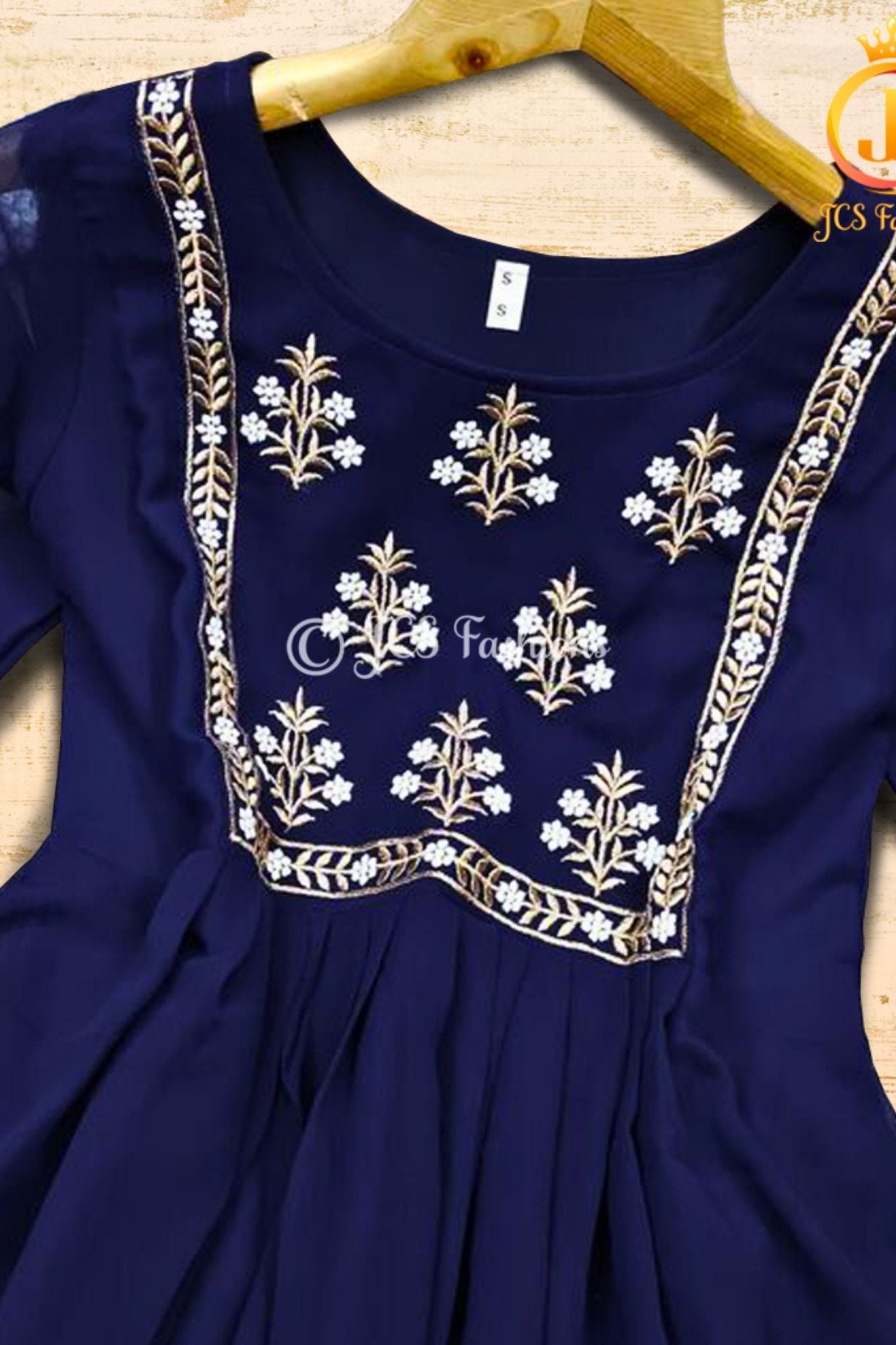 Embroidered Anarkali Dress with Bottom & Dupatta – Festive Ethnic Set KURTI JCS Fashions