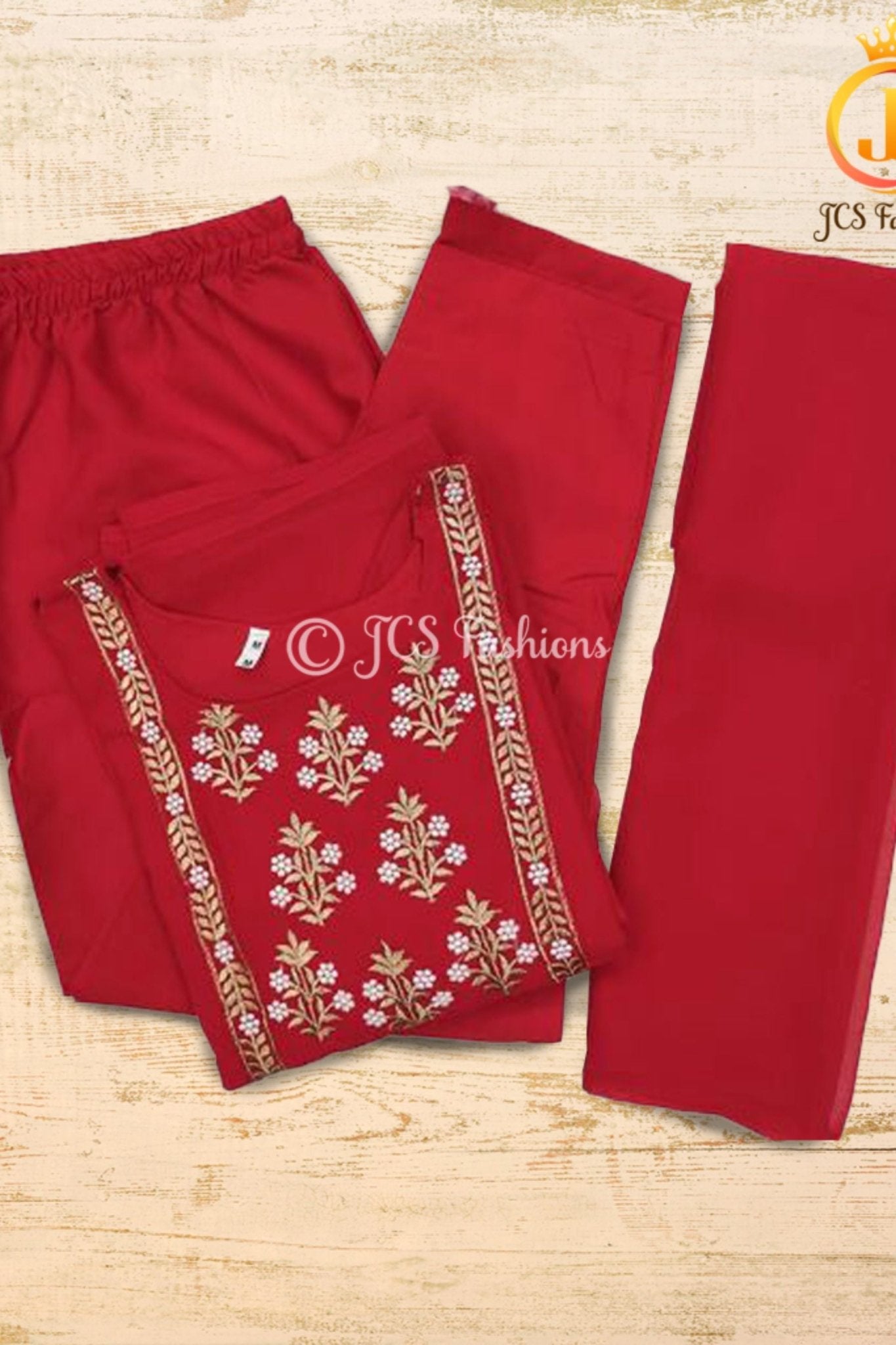 Embroidery Work Anarkali Dress with Bottom and Dupatta KURTI JCS Fashions