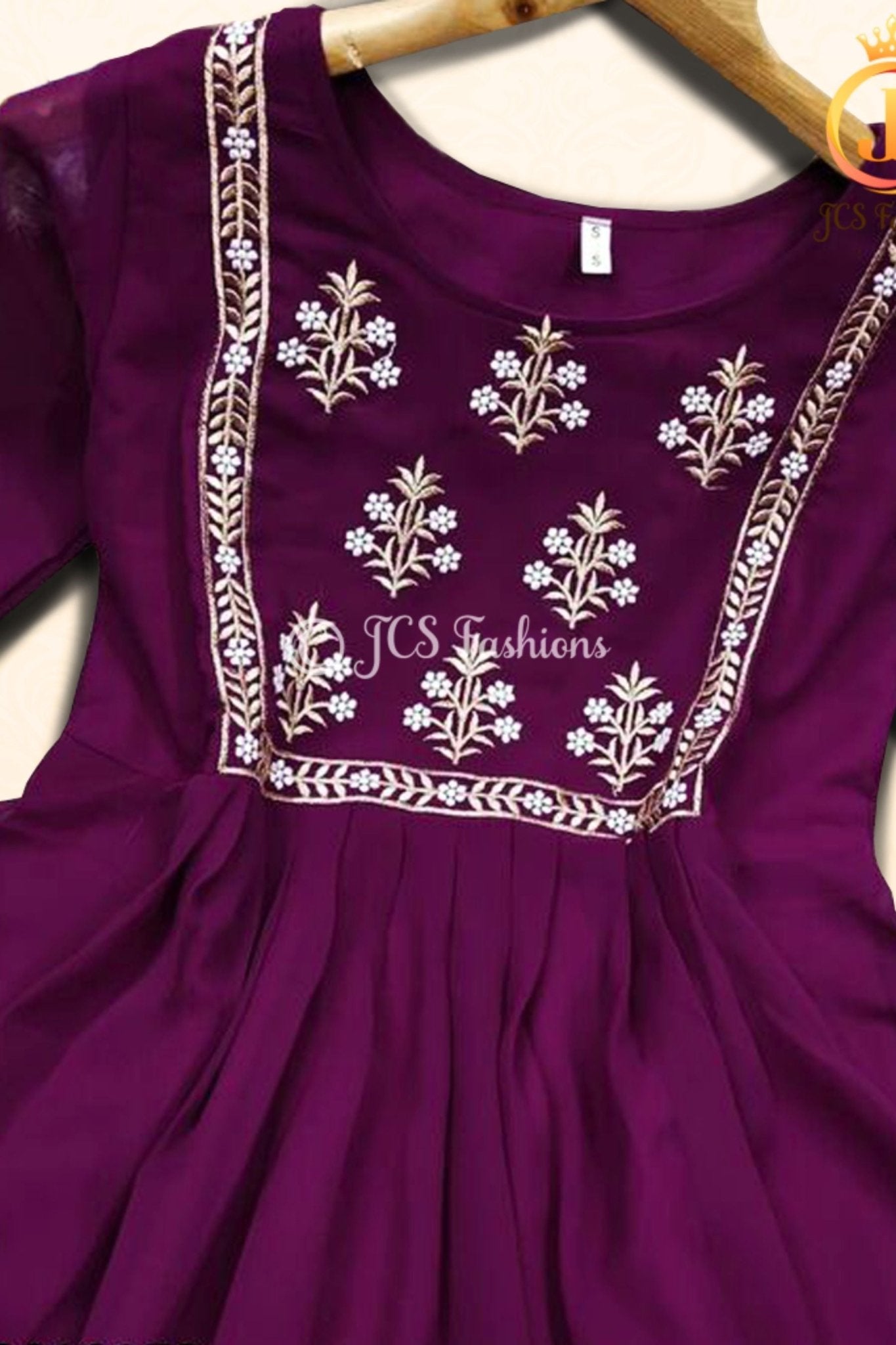 Traditional Anarkali Dress with Embroidery, Bottom & Dupatta – Party Wear KURTI JCS Fashions