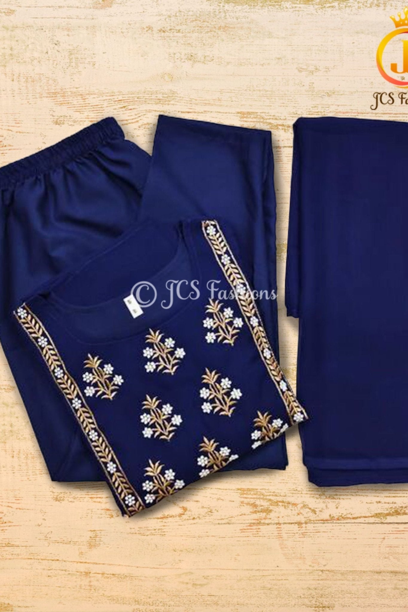 Embroidered Anarkali Dress with Bottom & Dupatta – Festive Ethnic Set KURTI JCS Fashions