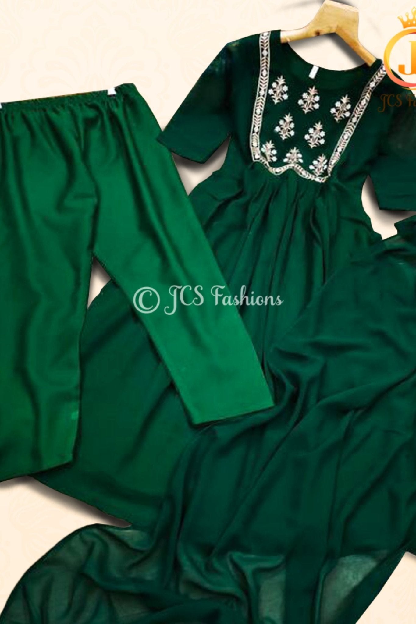 Embroidered Georgette Anarkali Dress Set with 3 Pc set KURTI JCS Fashions