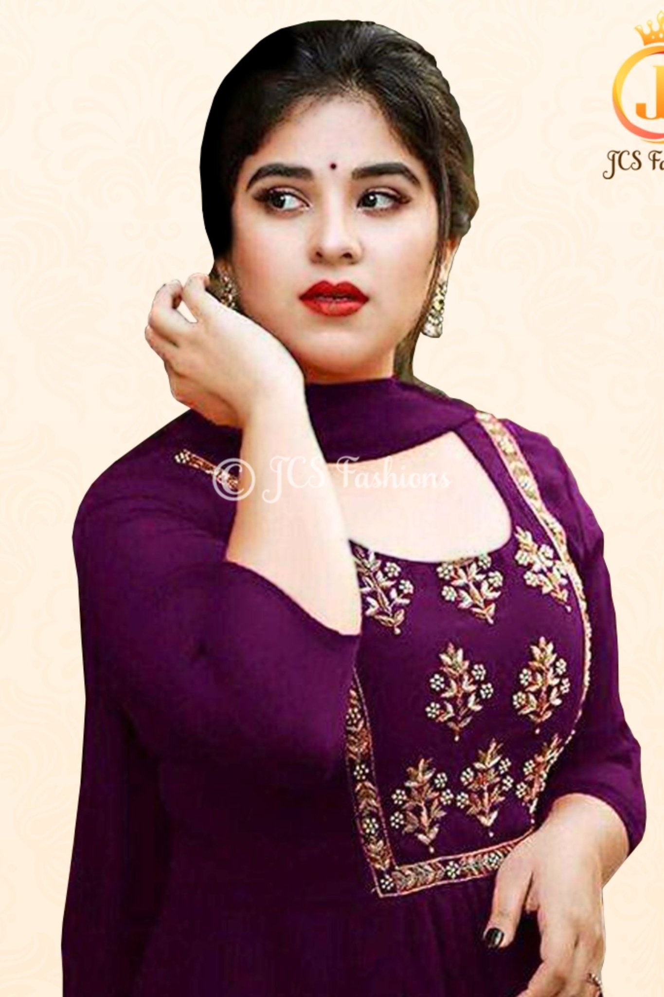 Traditional Anarkali Dress with Embroidery, Bottom & Dupatta – Party Wear KURTI JCS Fashions