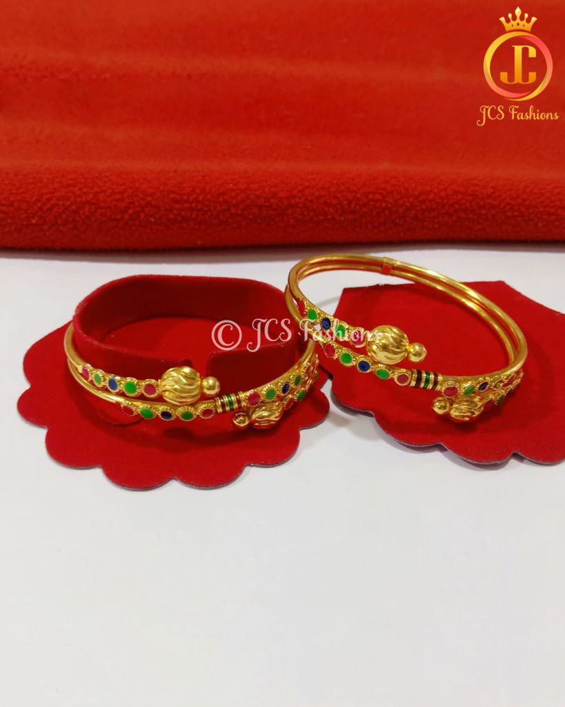Enamel Gold Polish Bangles - Elegant and Stylish | JCS Fashions Jewelry JCS Fashions Gold 2.40