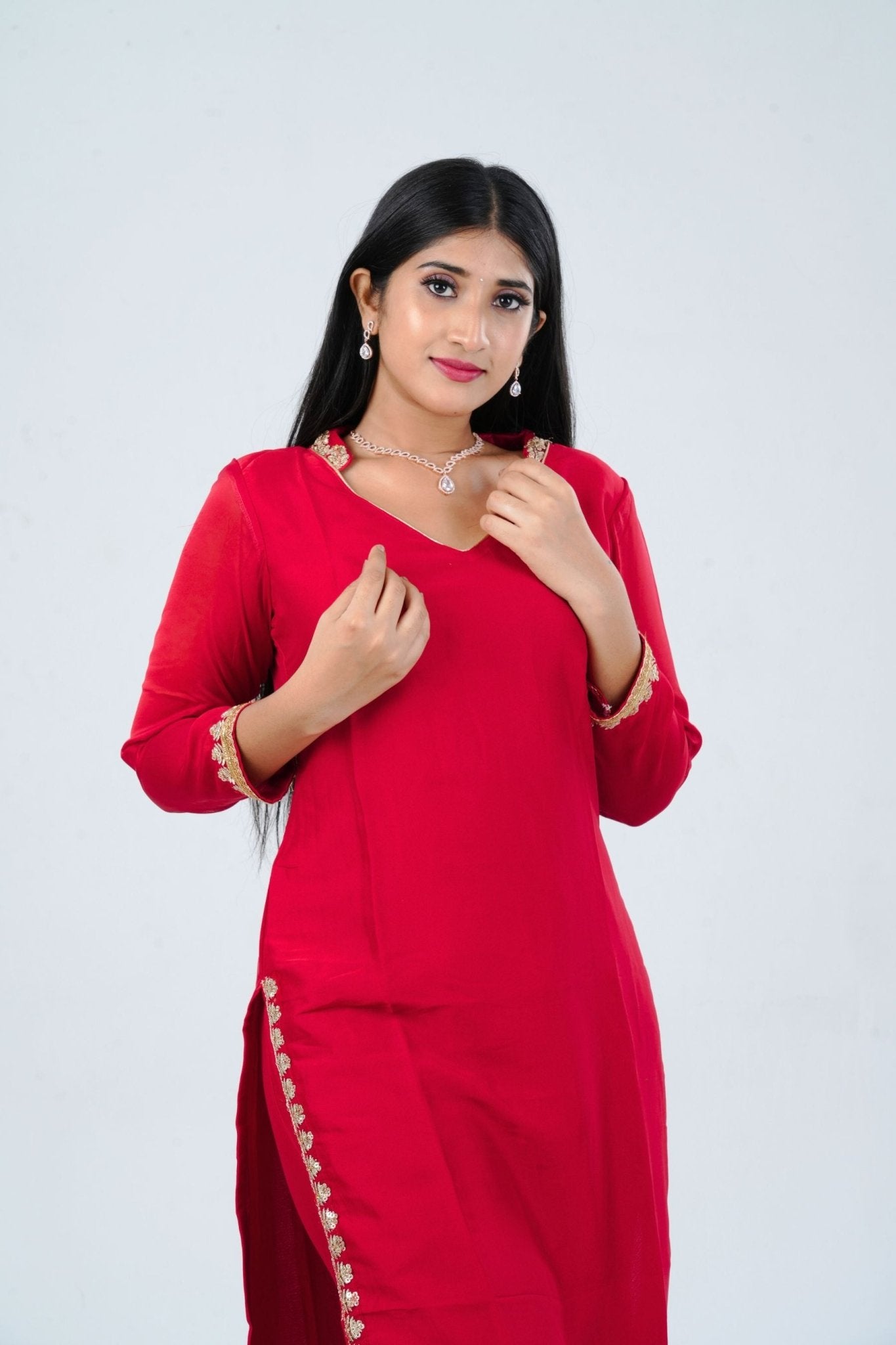 Enchanted Georgette Sharara Suit with Rich Embroidery and Sequin Details KURTI JCS Fashions