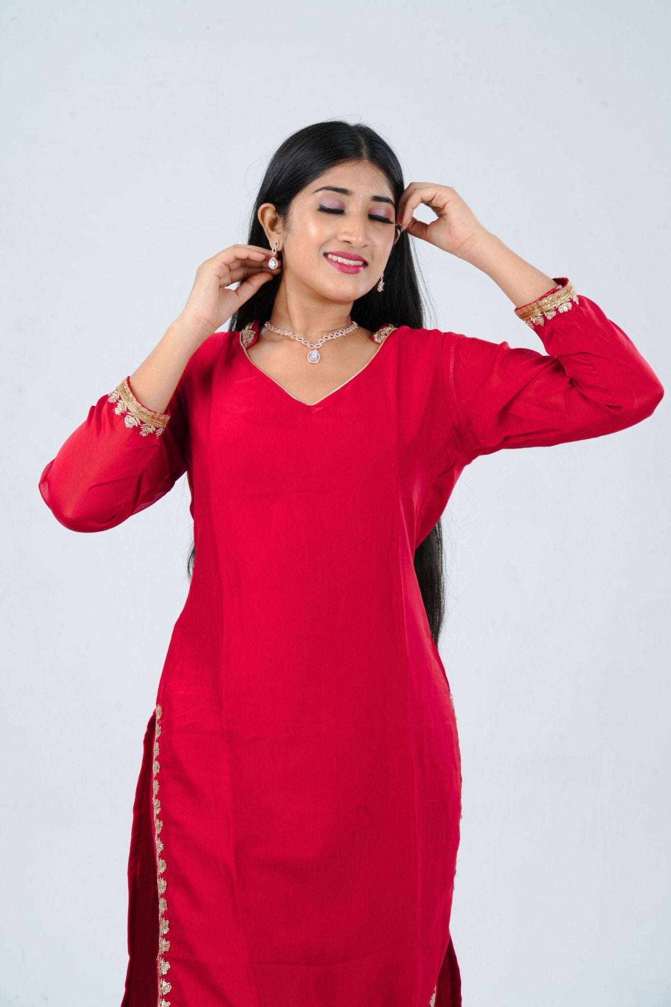 Enchanted Georgette Sharara Suit with Rich Embroidery and Sequin Details KURTI JCS Fashions