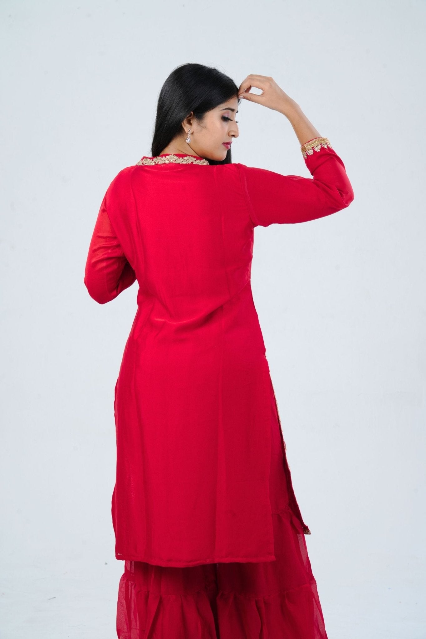 Enchanted Georgette Sharara Suit with Rich Embroidery and Sequin Details KURTI JCS Fashions