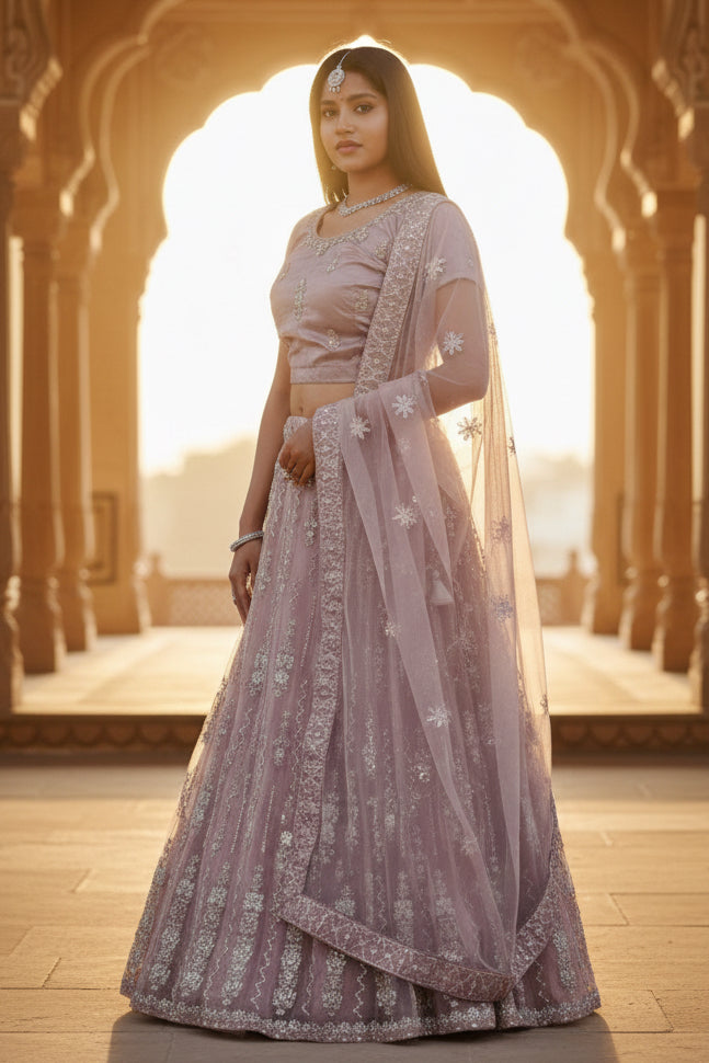 Enchanting Designer Bridal Lehenga with Exquisite Stone-Embellishments LEHENGA JCS Fashions