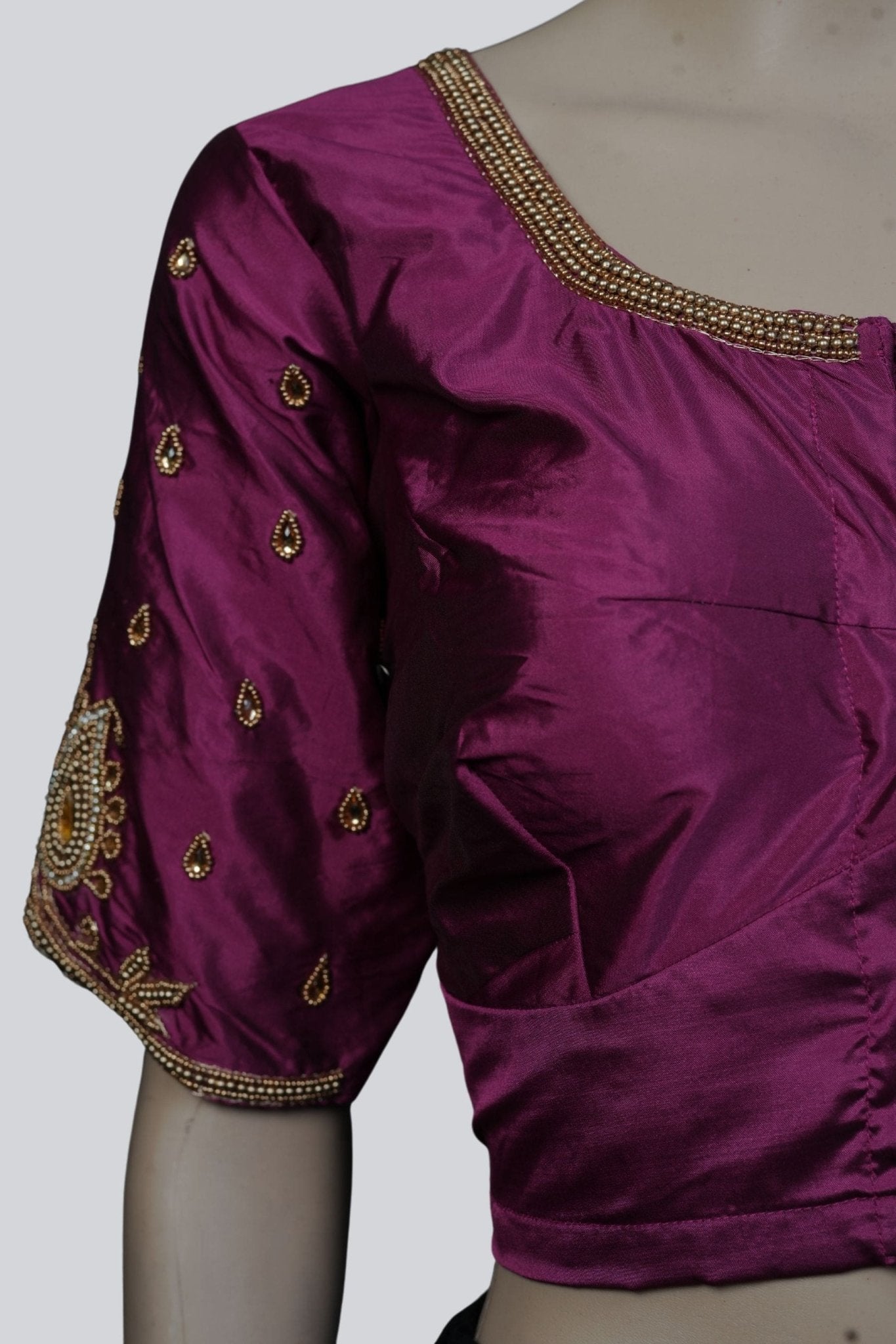 Exquisite Bridal Blouse with Heavy Maggam Work and Fancy Tassels Blouse JCS Fashions