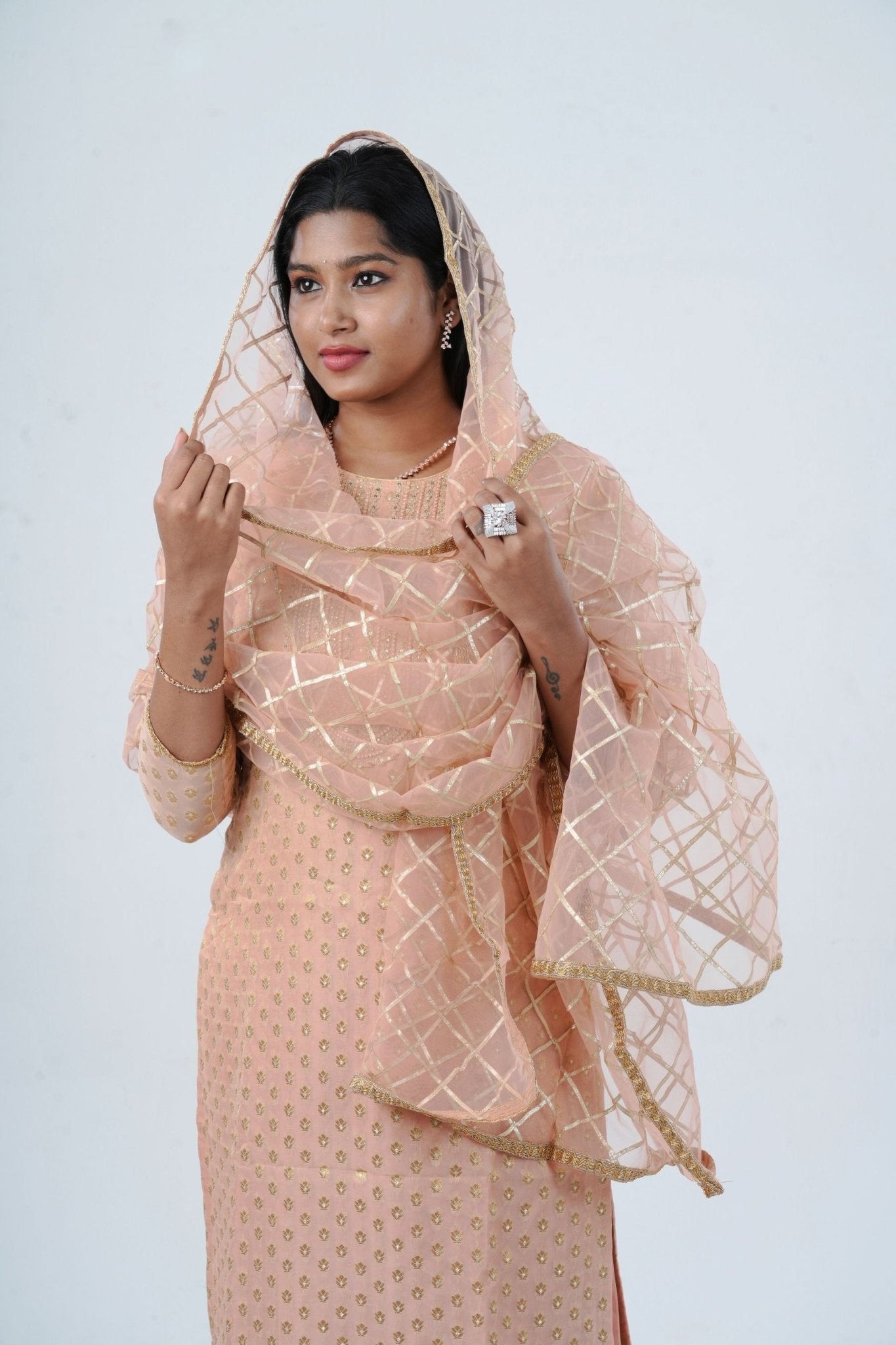 Exquisite Jaguard Sharara Suit - Elegant Embroidery, Sequins & Stone Work KURTI JCS Fashions