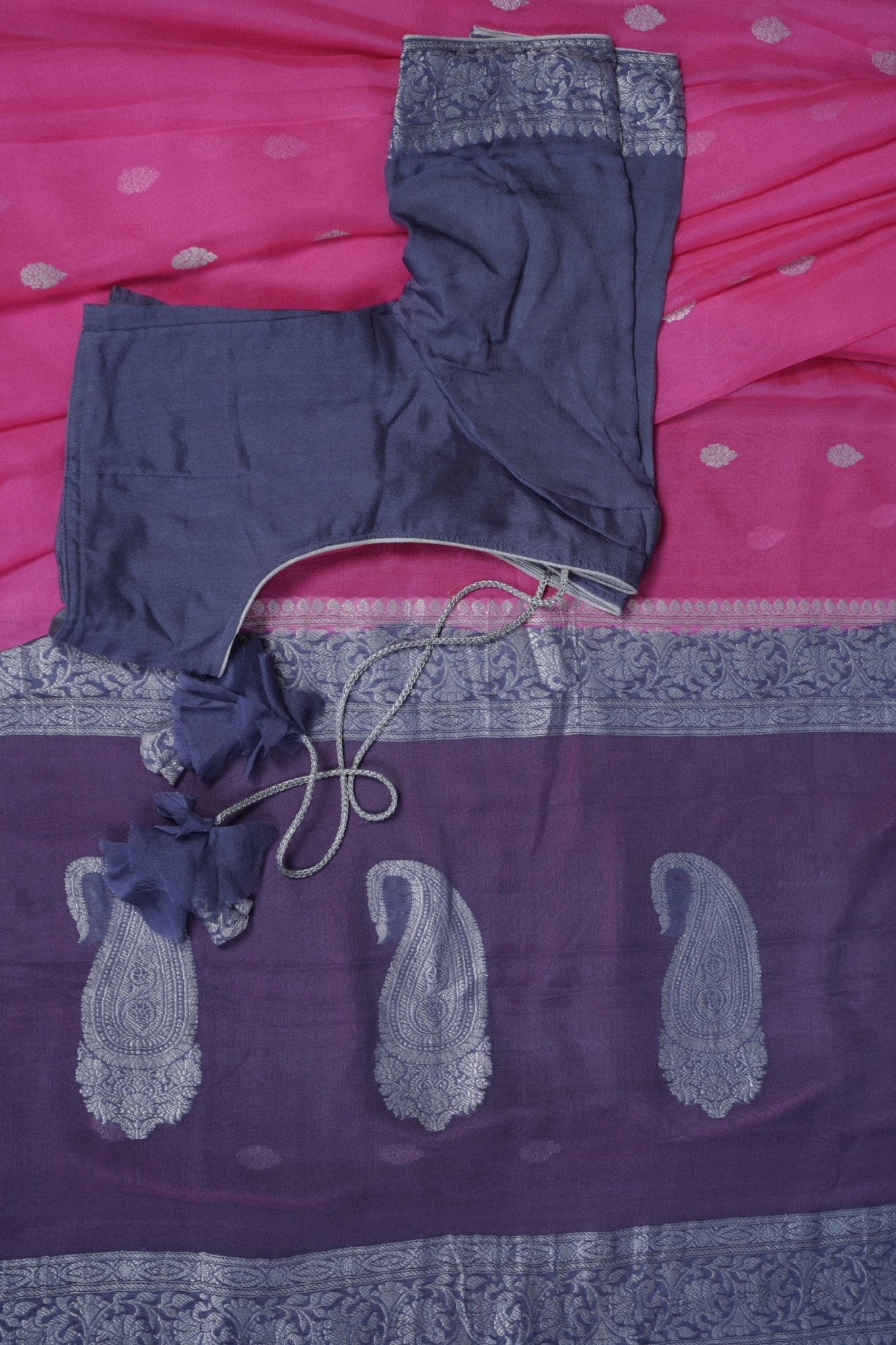 Exquisite Khaddi Georgette Sarees: Allover Silver Weaving SAREE JCS Fashions