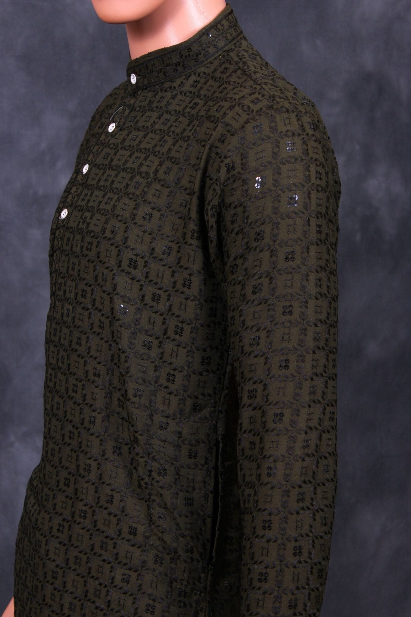 Exquisite Men's Lakhnavi Kurta with Detailed Resham Work - JCSFashions Men JCS Fashions