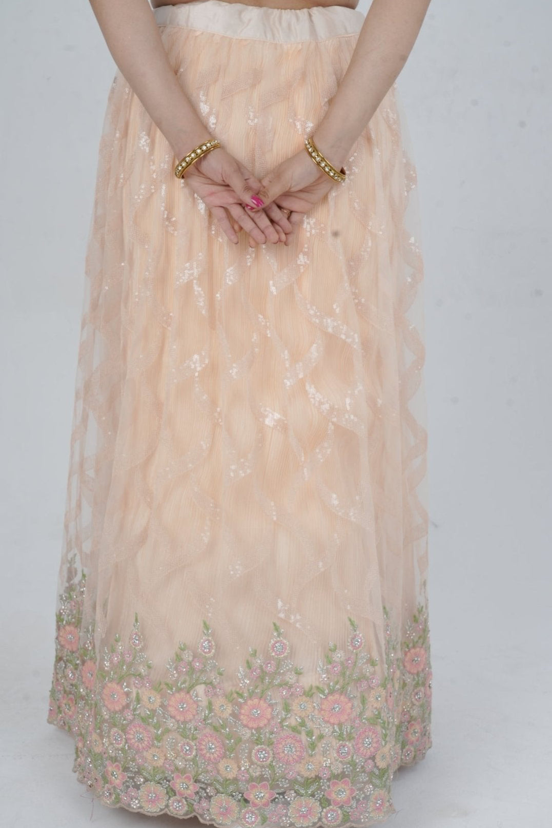 Exquisite Showstopper Lehenga with Lavish Embellishments in Pastel Peach LEHENGA JCS Fashions