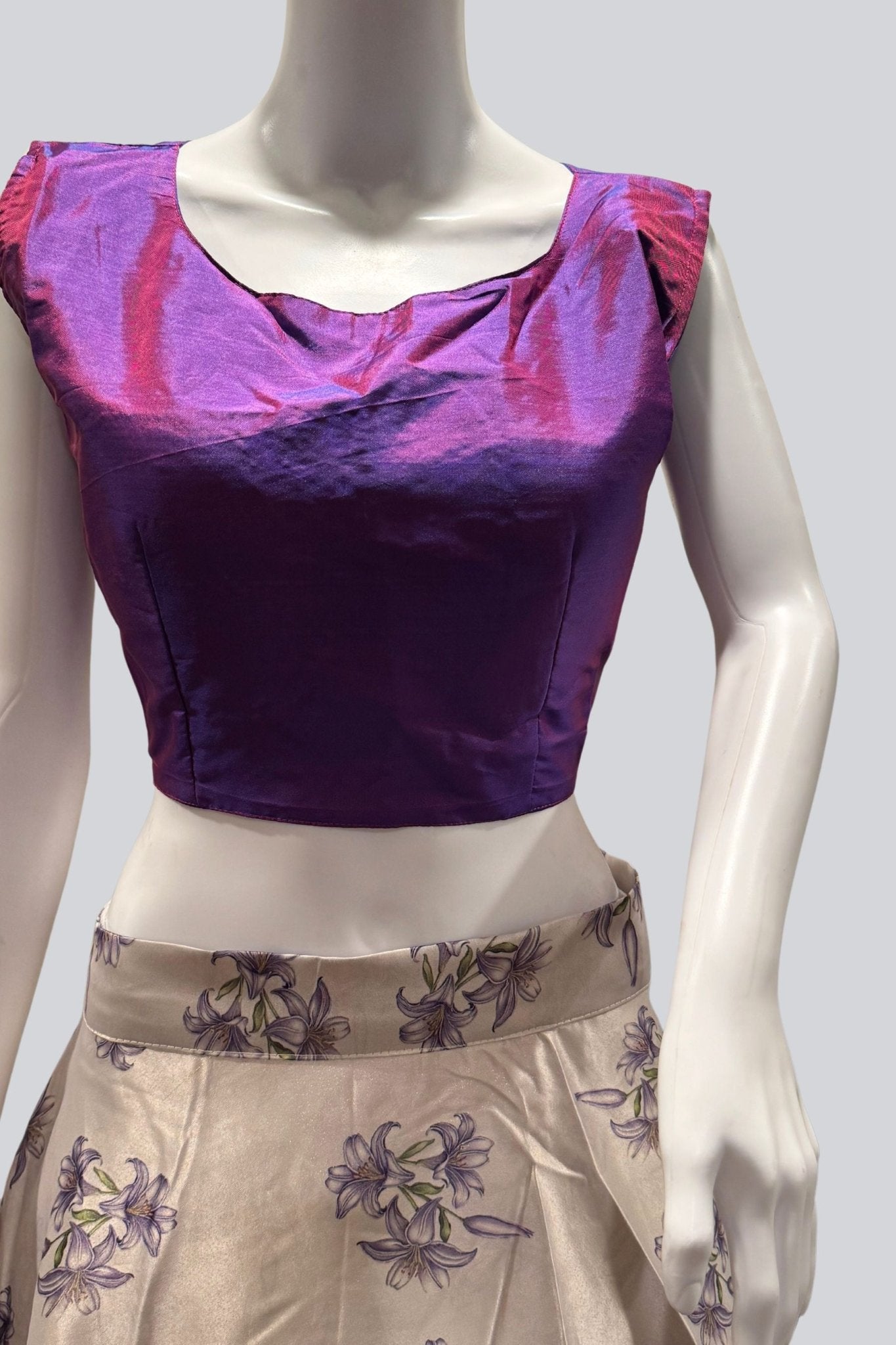 Exquisite Silk Lehenga with Crop top| Printed Design|Indian women Lehenga JCS Fashions