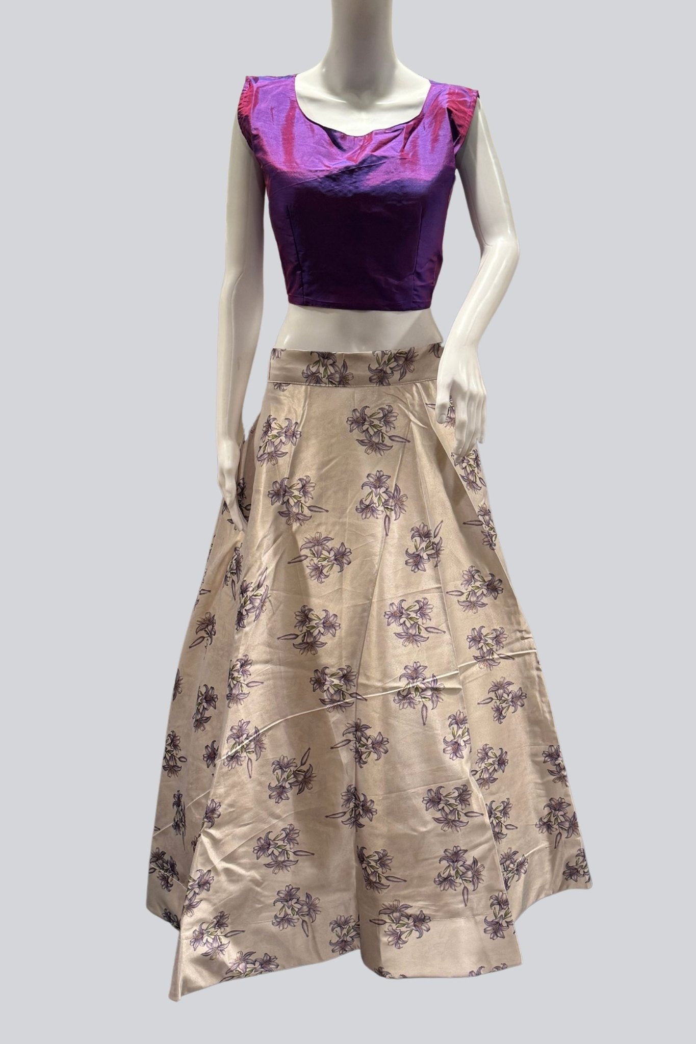 Exquisite Silk Lehenga with Crop top| Printed Design|Indian women Lehenga JCS Fashions