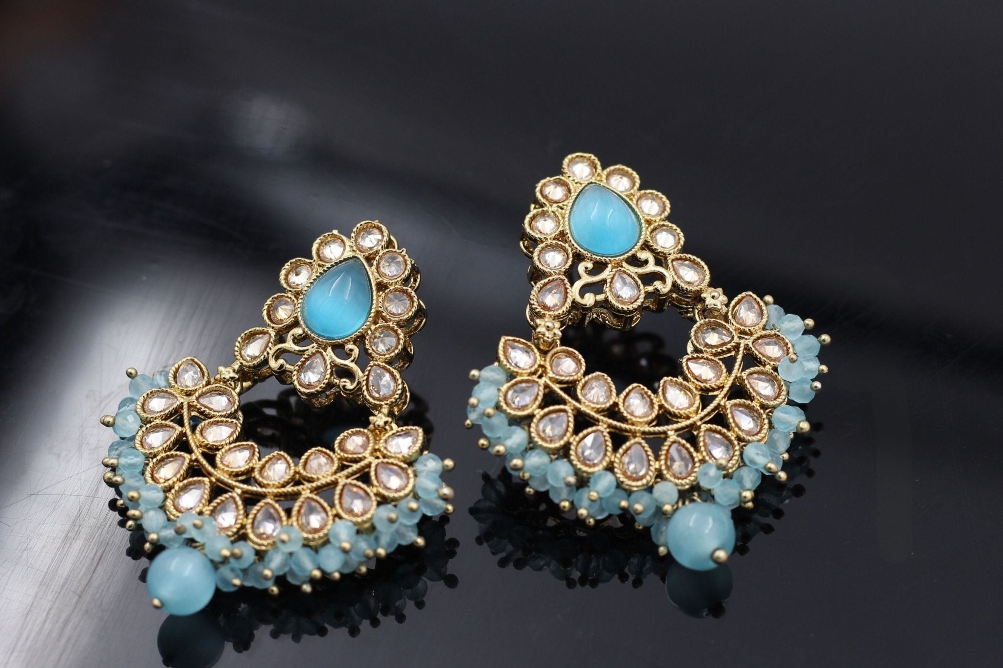 Exquisite Stone Kundan Earrings: Handcrafted and Timeless Elegance Jewelry JCS Fashions