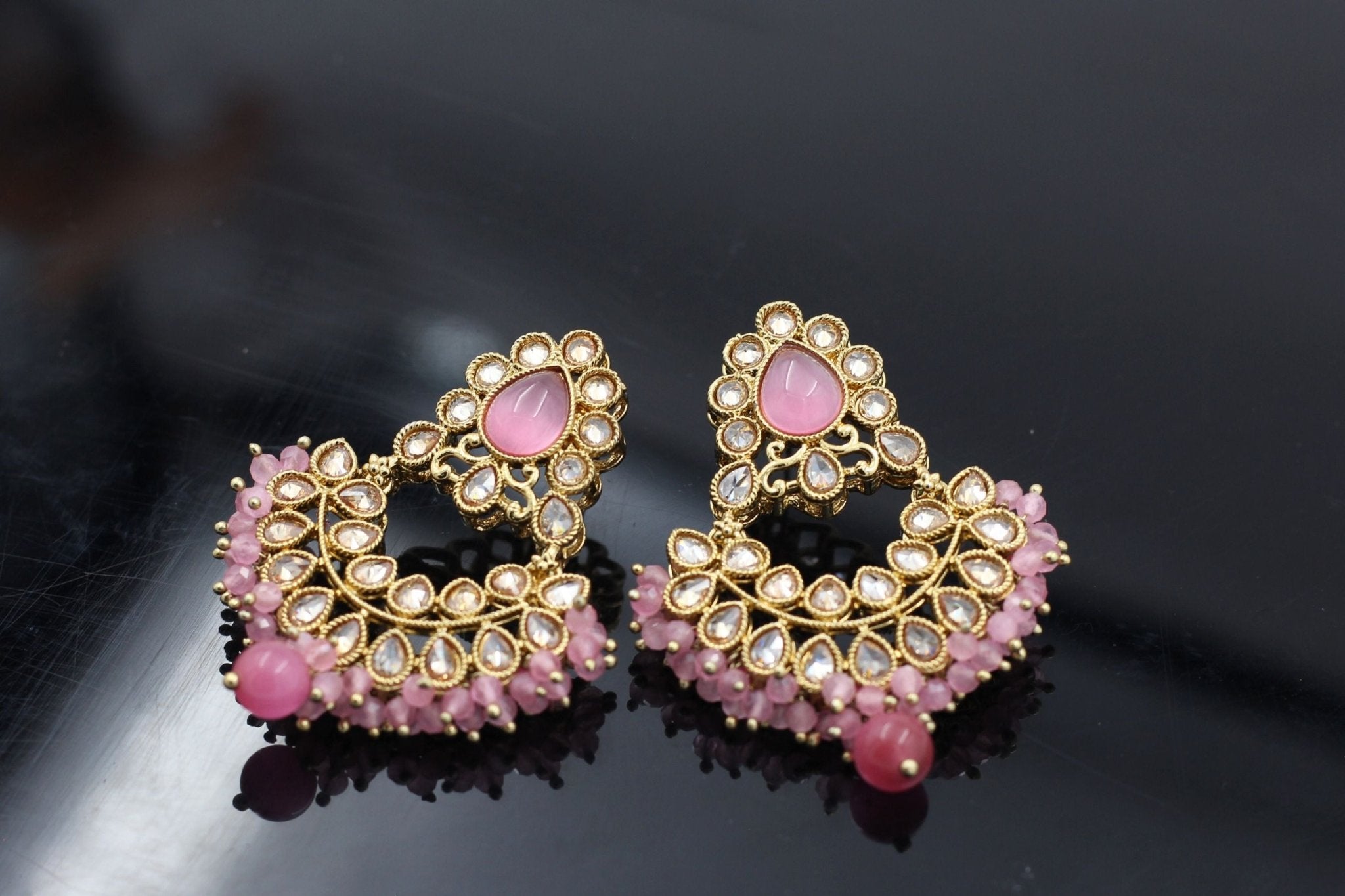 Exquisite Stone Kundan Earrings: Handcrafted and Timeless Elegance Jewelry JCS Fashions
