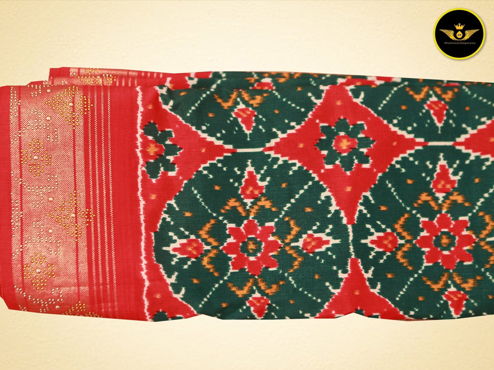 Exquisite Twill Ikkat Patola Silk Sarees with Contrast Borders Saree JCS Fashions