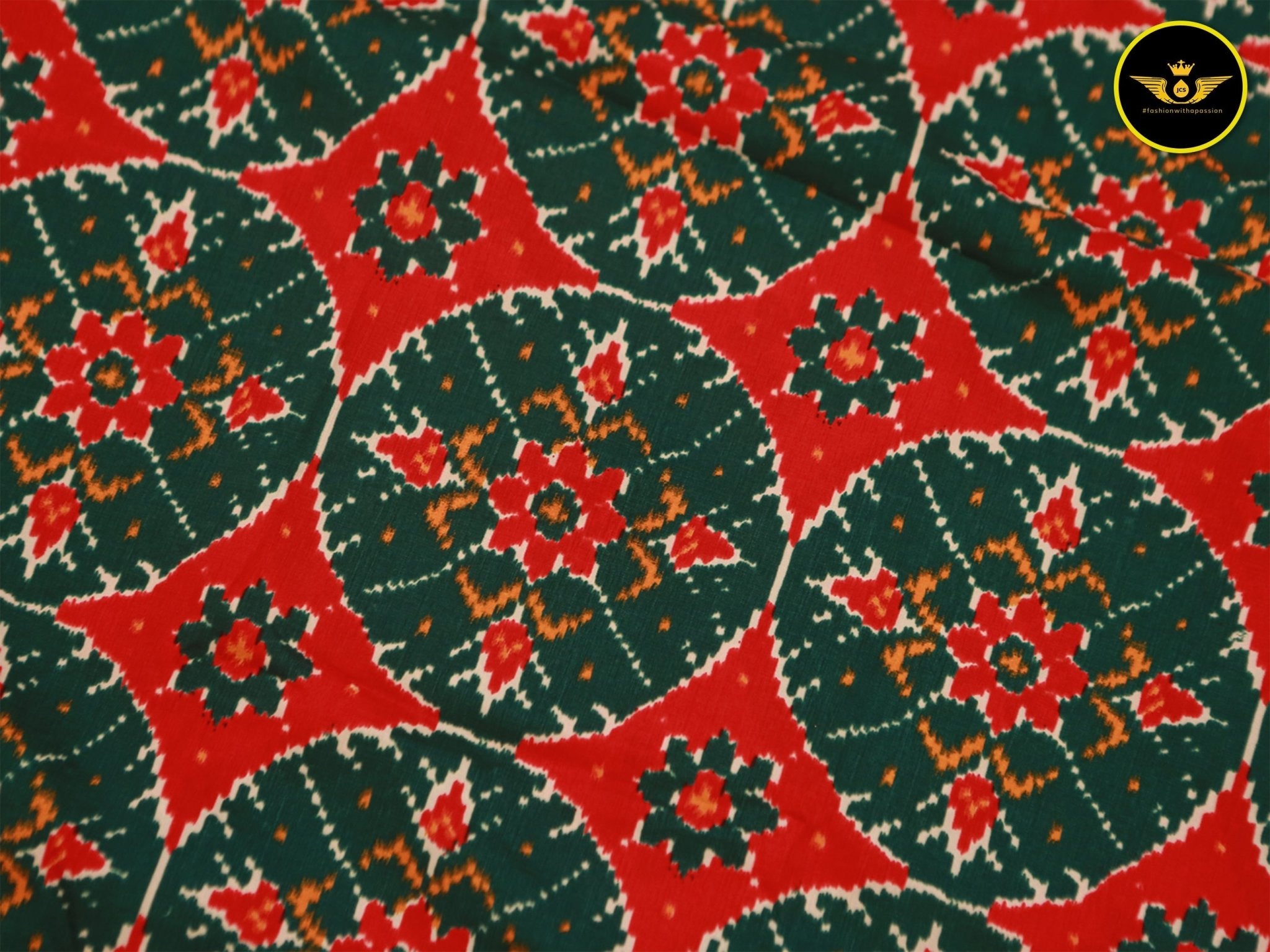 Exquisite Twill Ikkat Patola Silk Sarees with Contrast Borders Saree JCS Fashions