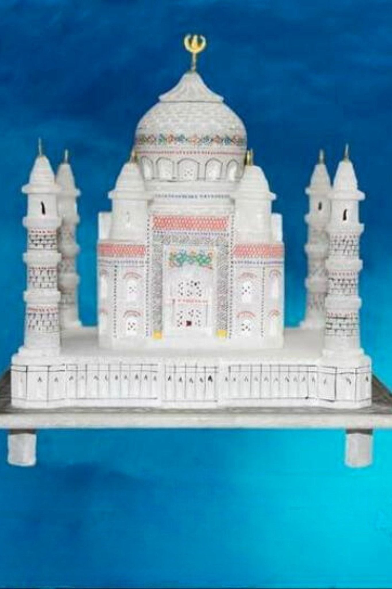 Exquisite White Marble Taj Mahal Miniature: Handcrafted Artistic Treasure Gift JCS Fashions White 6 * 6 * 6