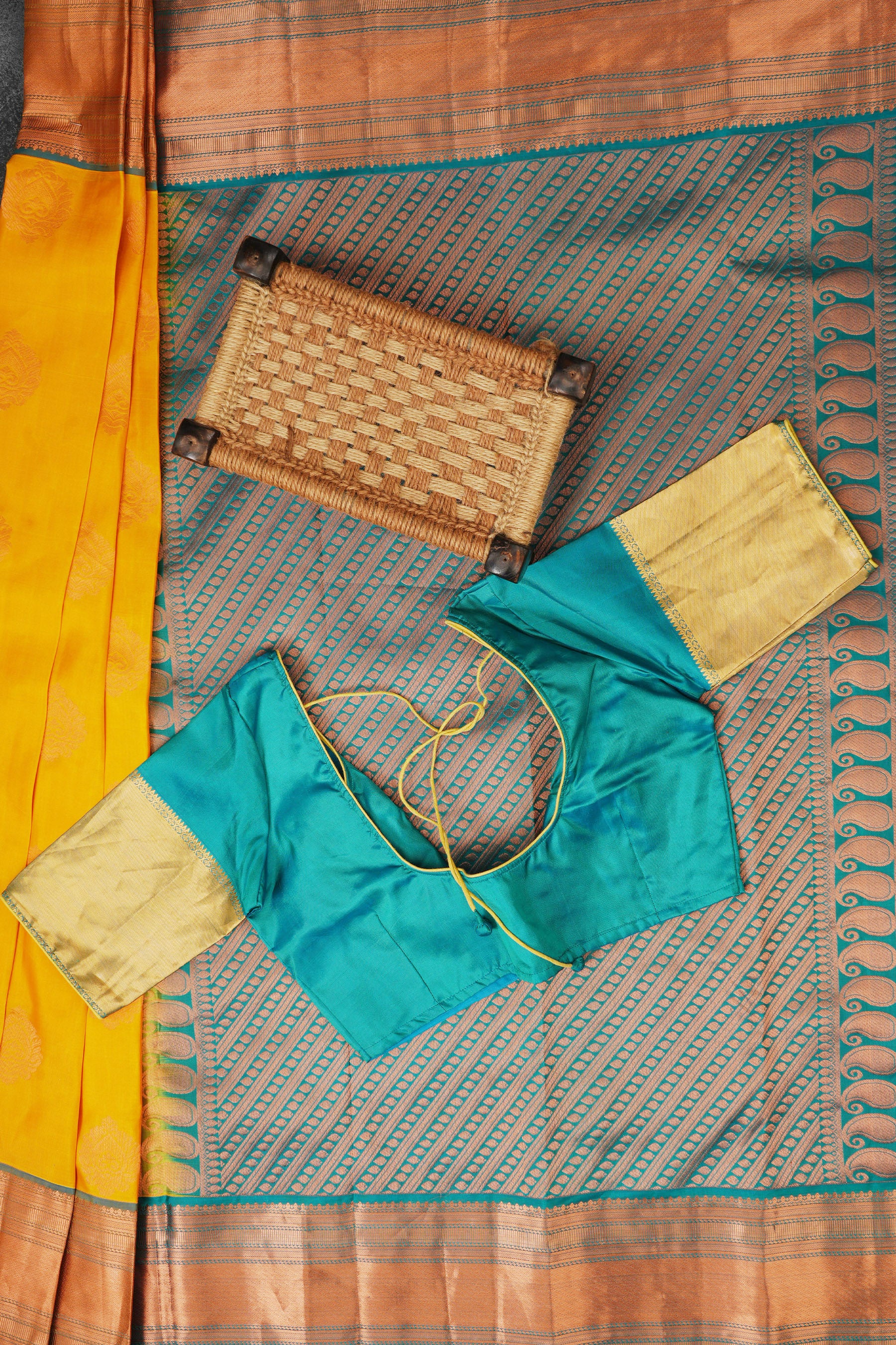 Handloom Double Warp Pure Silk Saree & Tailored Blouse - Saree by JCS Fashions