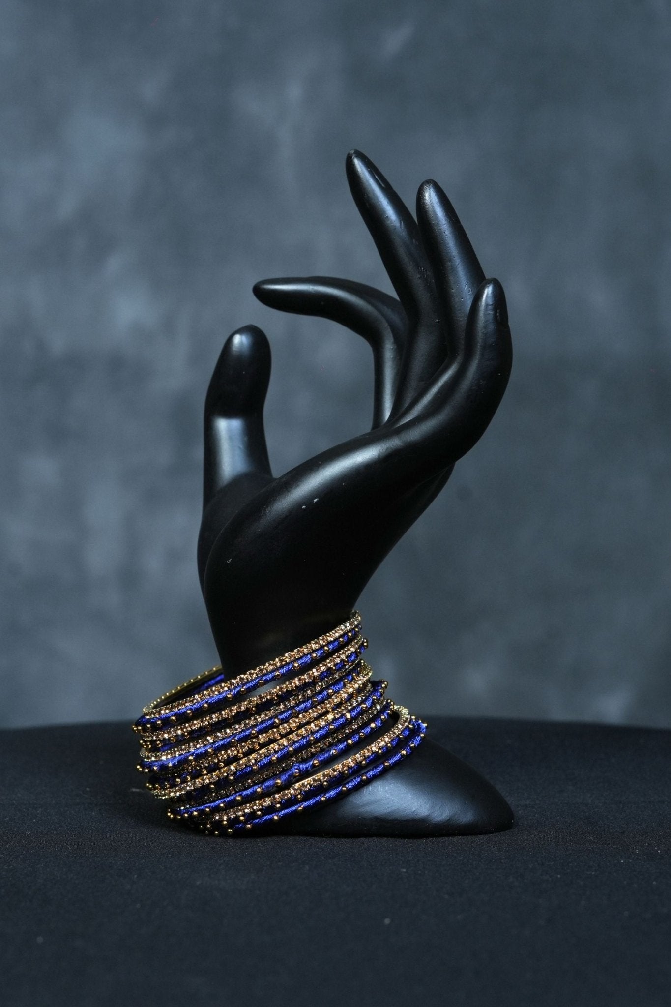 Fancy metal bangles and golden bead work Bangles By JCSFashion Bangles JCS Fashions Royal Blue 2.40