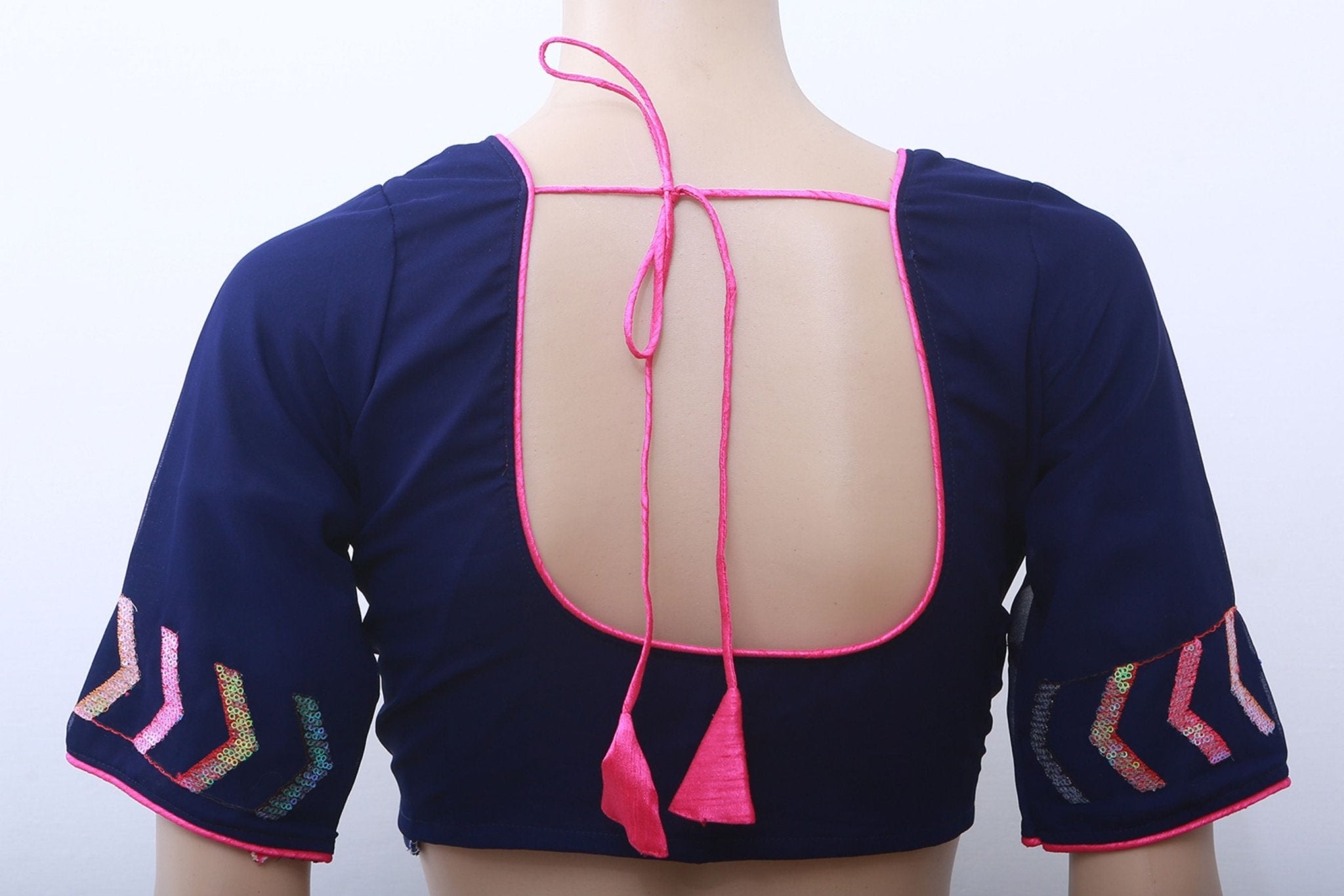 Georgette Saree, Blue Color Flowy And Light Weight SAREE JCS Fashions