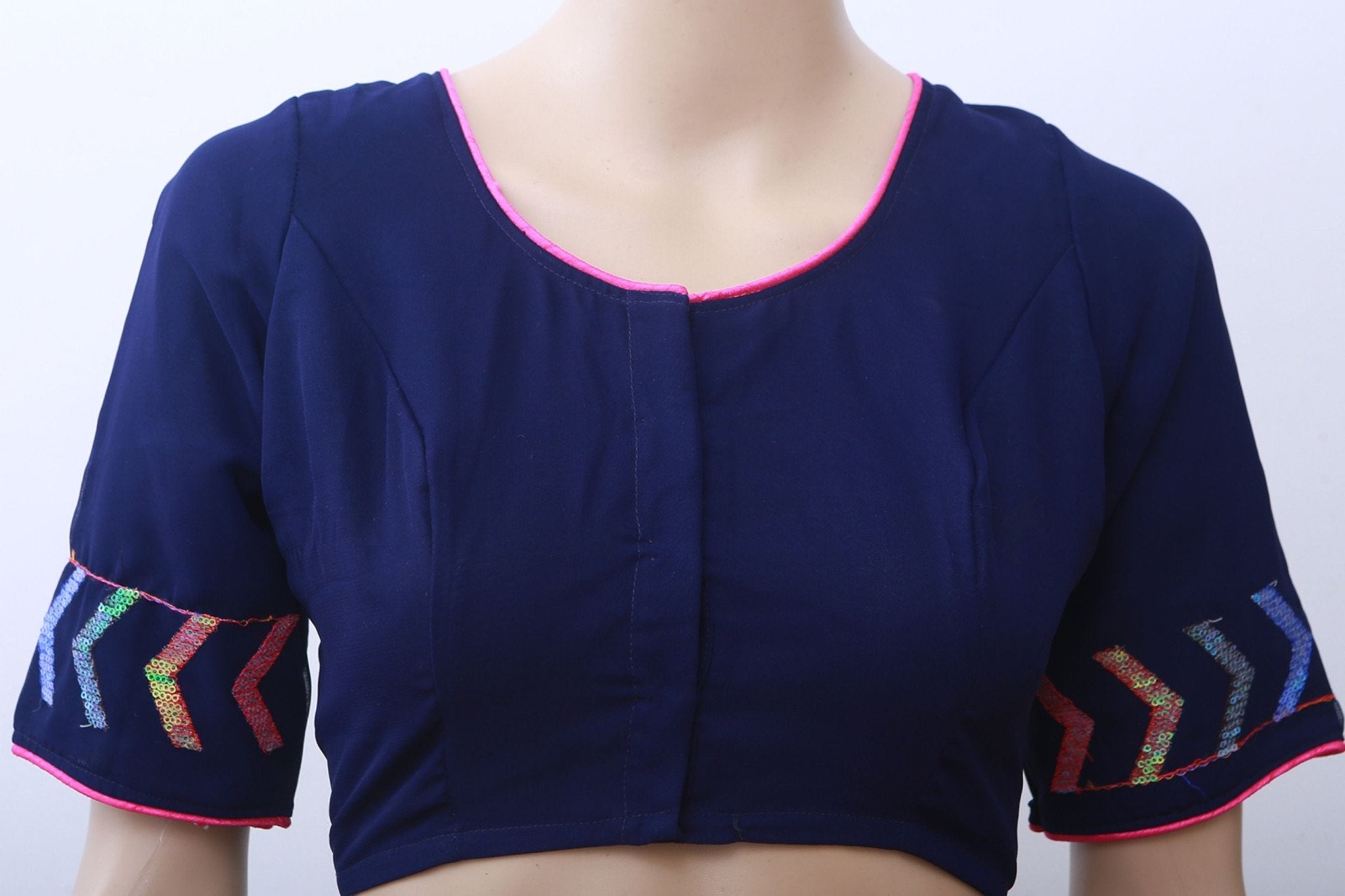 Georgette Saree, Blue Color Flowy And Light Weight SAREE JCS Fashions