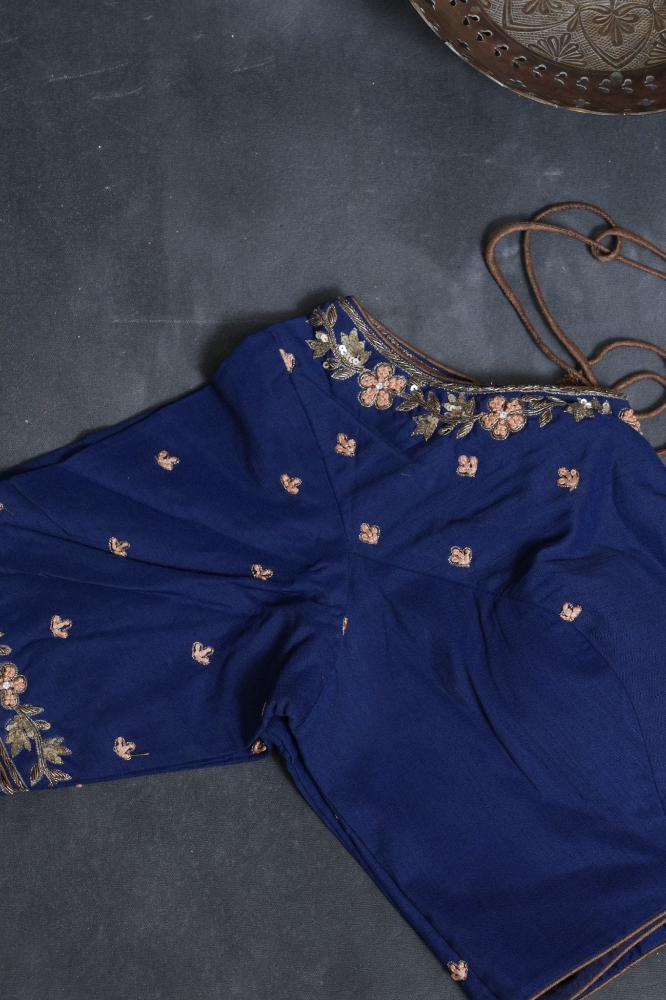 Gold Tissue Silk Sarees with Hand Embroidery and Maggam Work Blouse SAREE JCS Fashions