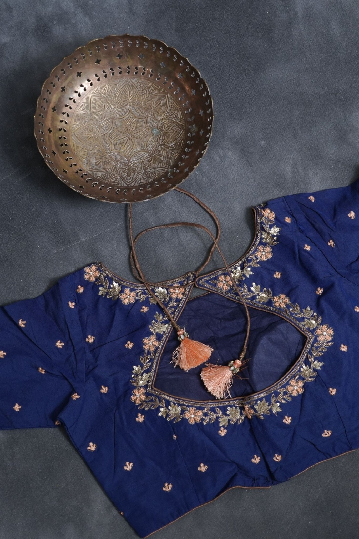 Gold Tissue Silk Sarees with Hand Embroidery and Maggam Work Blouse SAREE JCS Fashions