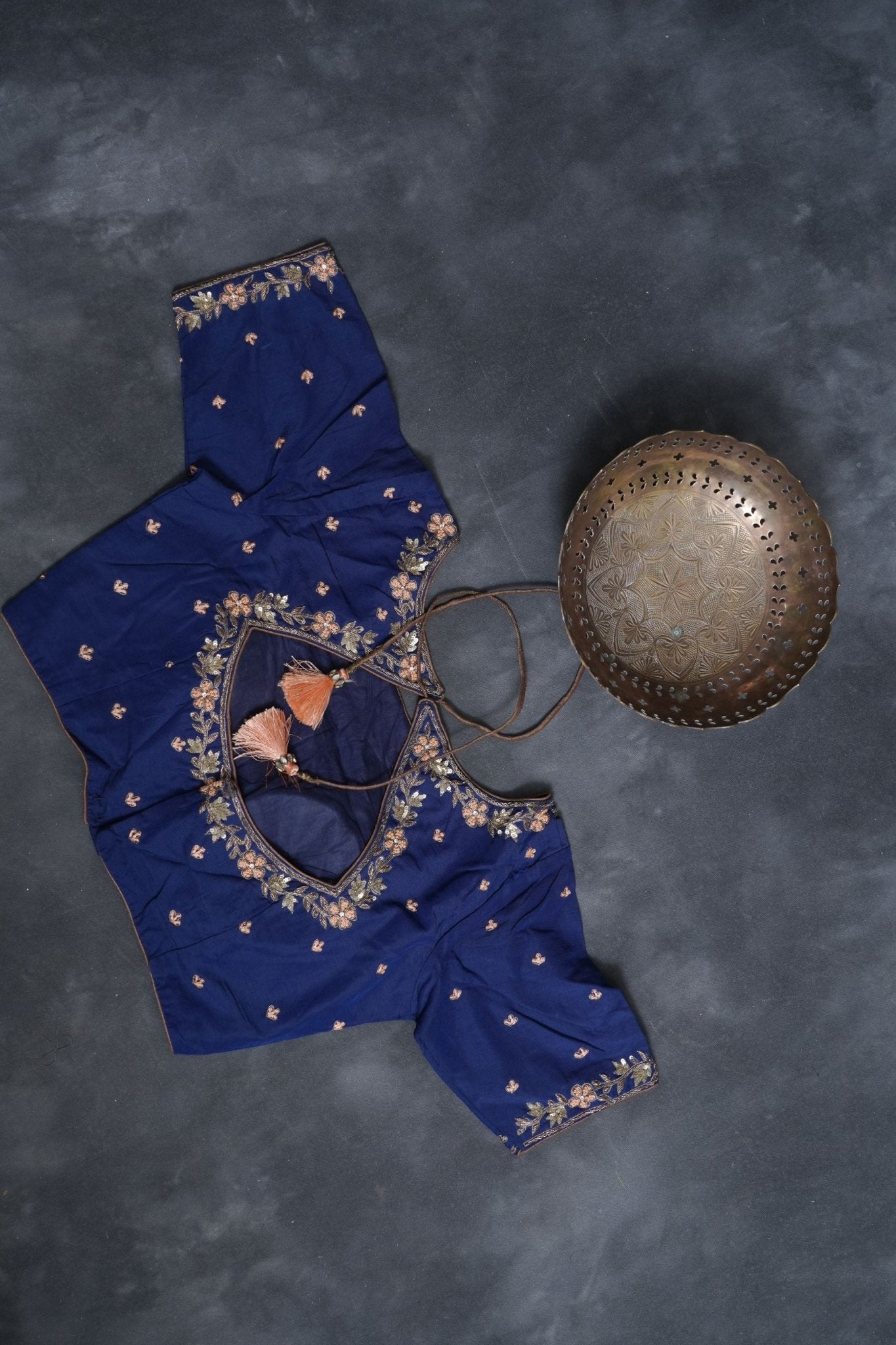 Gold Tissue Silk Sarees with Hand Embroidery and Maggam Work Blouse SAREE JCS Fashions