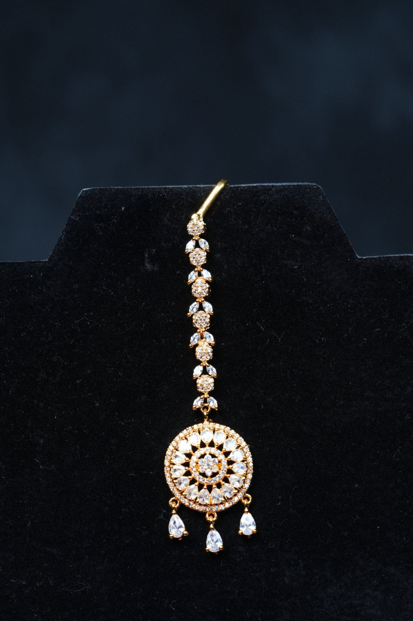 Golden Elegance: AD Stone Tikka for Timeless Glam at JCSFashions Jewelry JCS Fashions