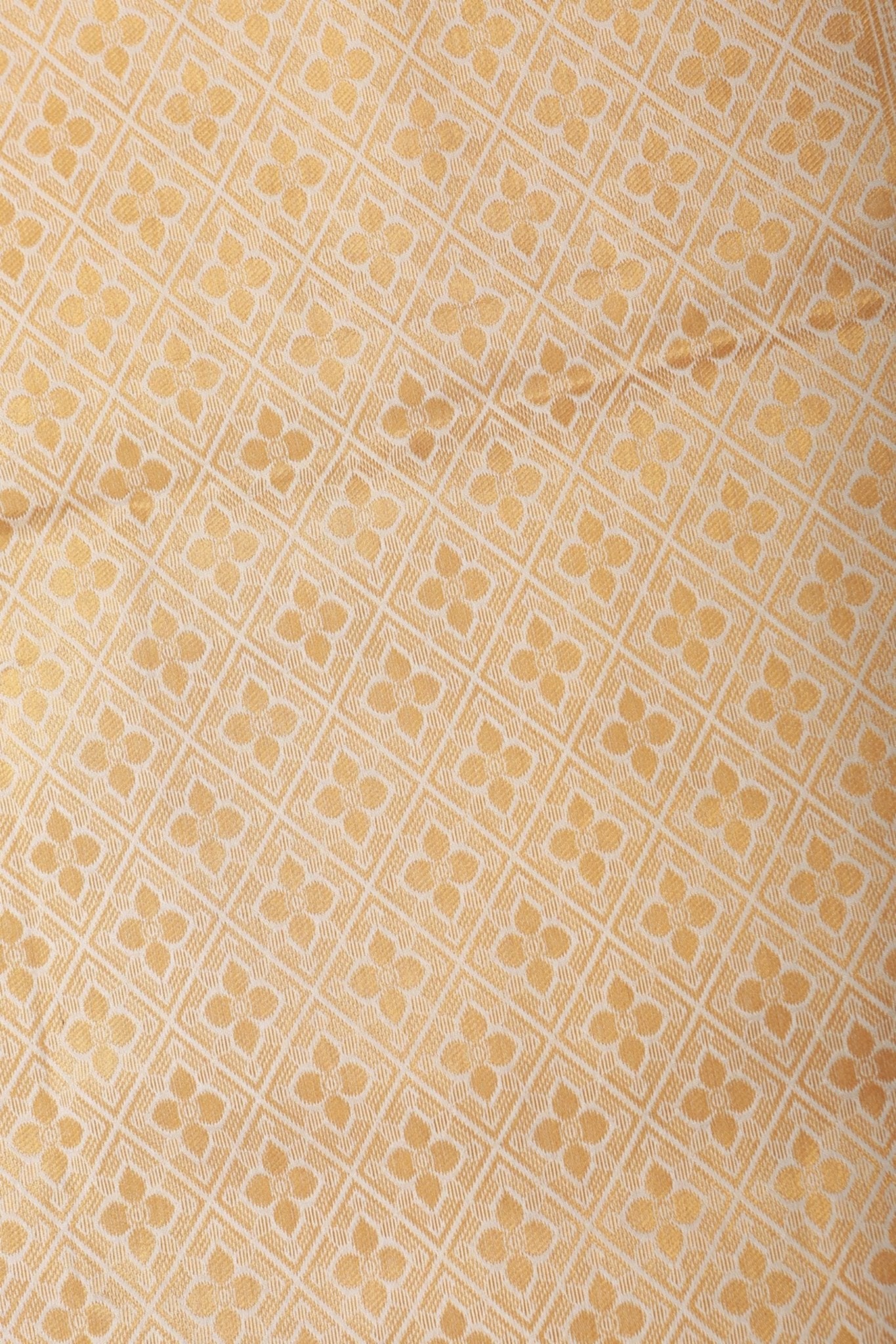 Golden Zari And Pochampally Ikkat Border Semi Silk Saree With Blouse SAREE JCS Fashions