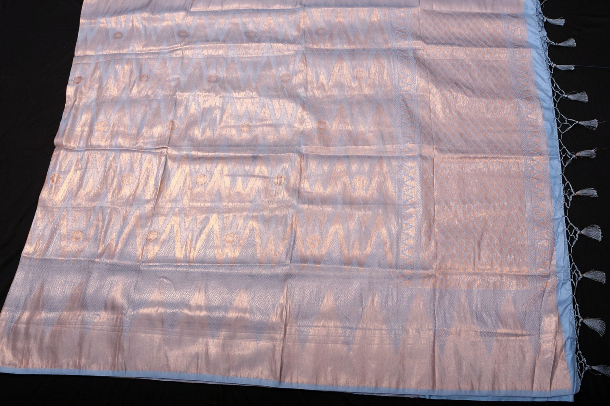 Golden Zari Temple Weaving Soft Semi-Silk Saree With Blouse SAREE JCS Fashions