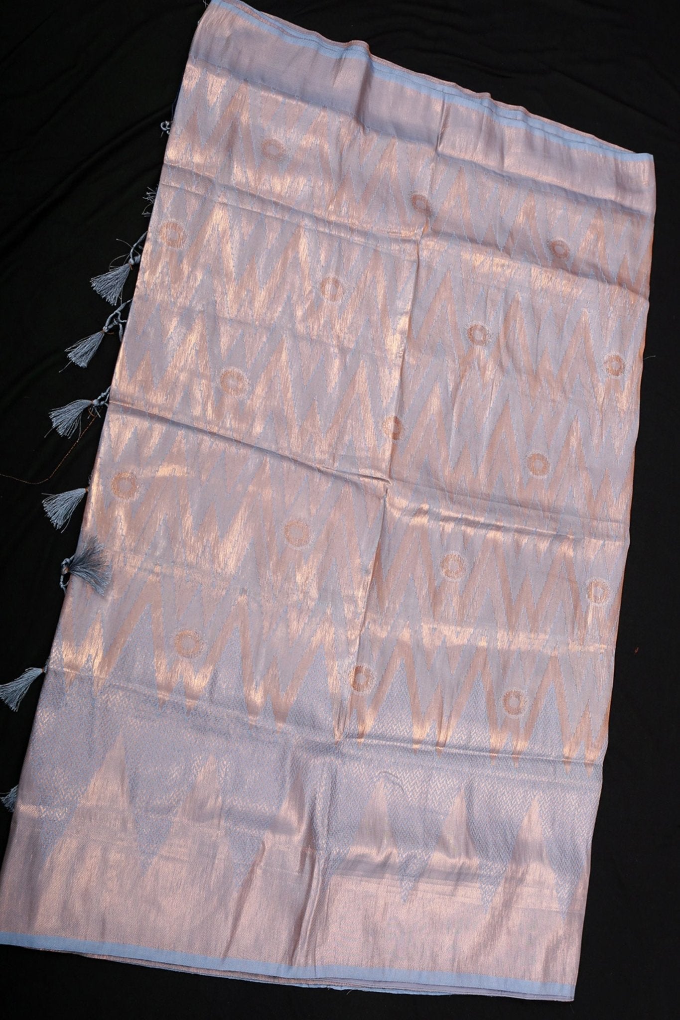 Golden Zari Temple Weaving Soft Semi-Silk Saree With Blouse SAREE JCS Fashions