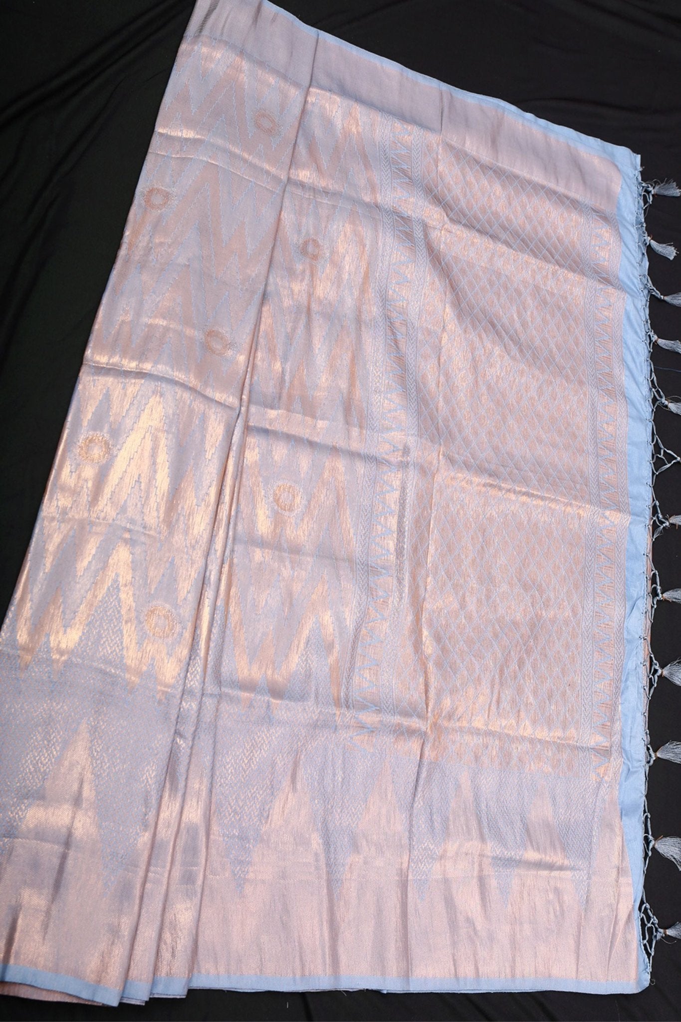 Golden Zari Temple Weaving Soft Semi-Silk Saree With Blouse SAREE JCS Fashions