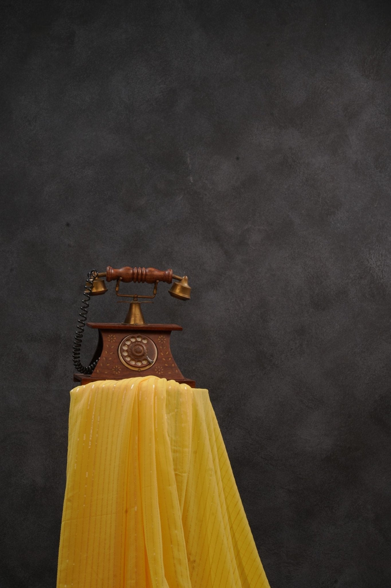 Gorgeous Georgette Sequins Saree in Stunning Yellow SAREE JCS Fashions