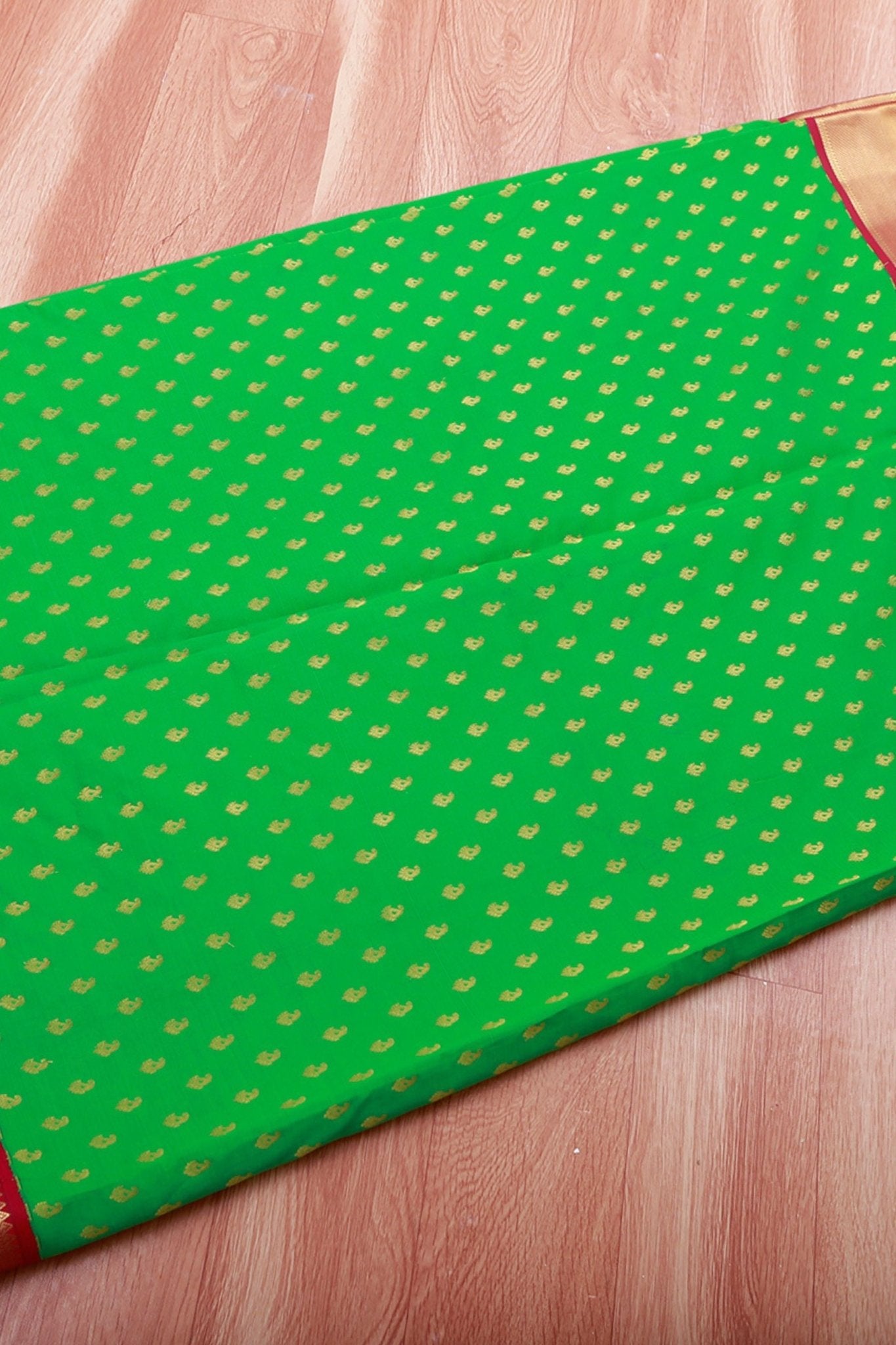 Green Korvai Buttis Semi Silk Saree: Designer Tassels, Maggam Work Blouse SAREE JCS Fashions