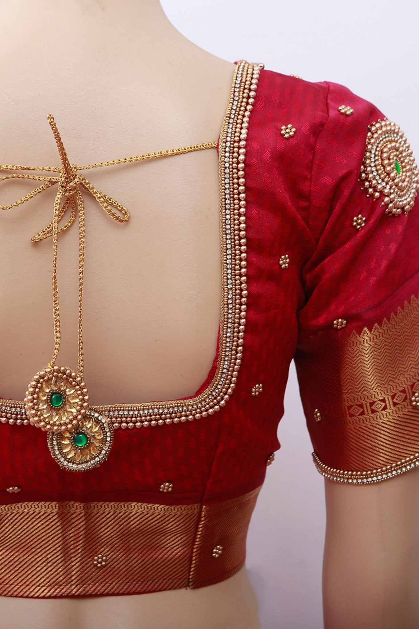 Green Korvai Buttis Semi Silk Saree: Designer Tassels, Maggam Work Blouse SAREE JCS Fashions