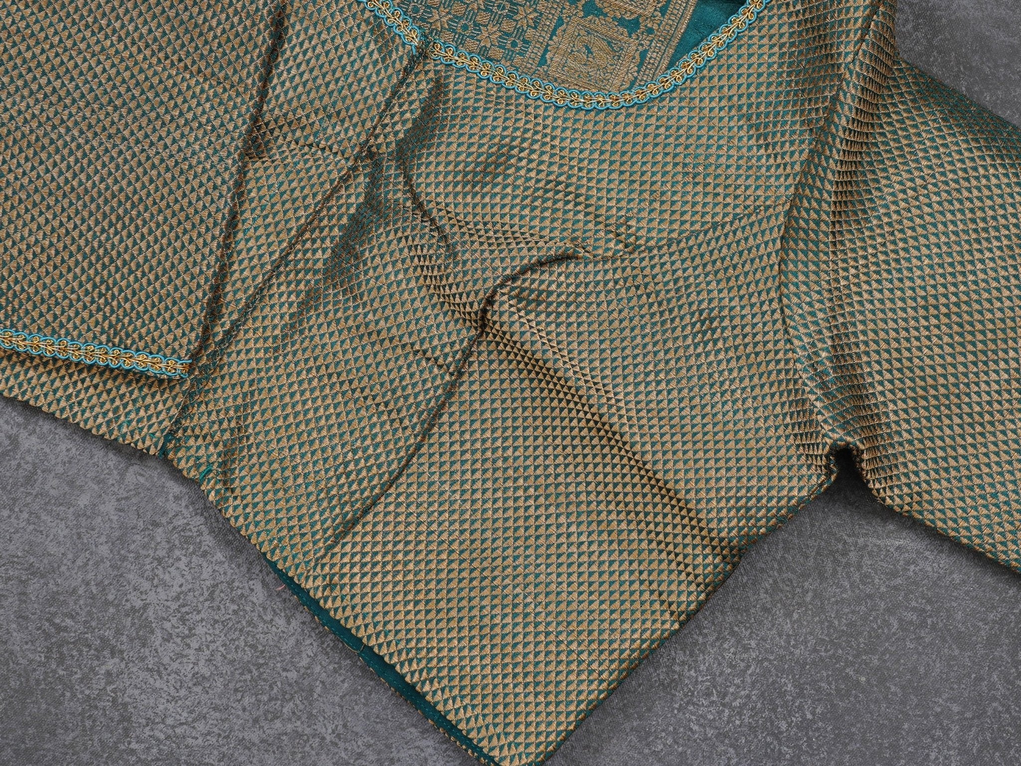 GREY Color Chanderi Silk Saree With Contrast Teal Blue Color Lace Work Blouse SAREE JCS Fashions