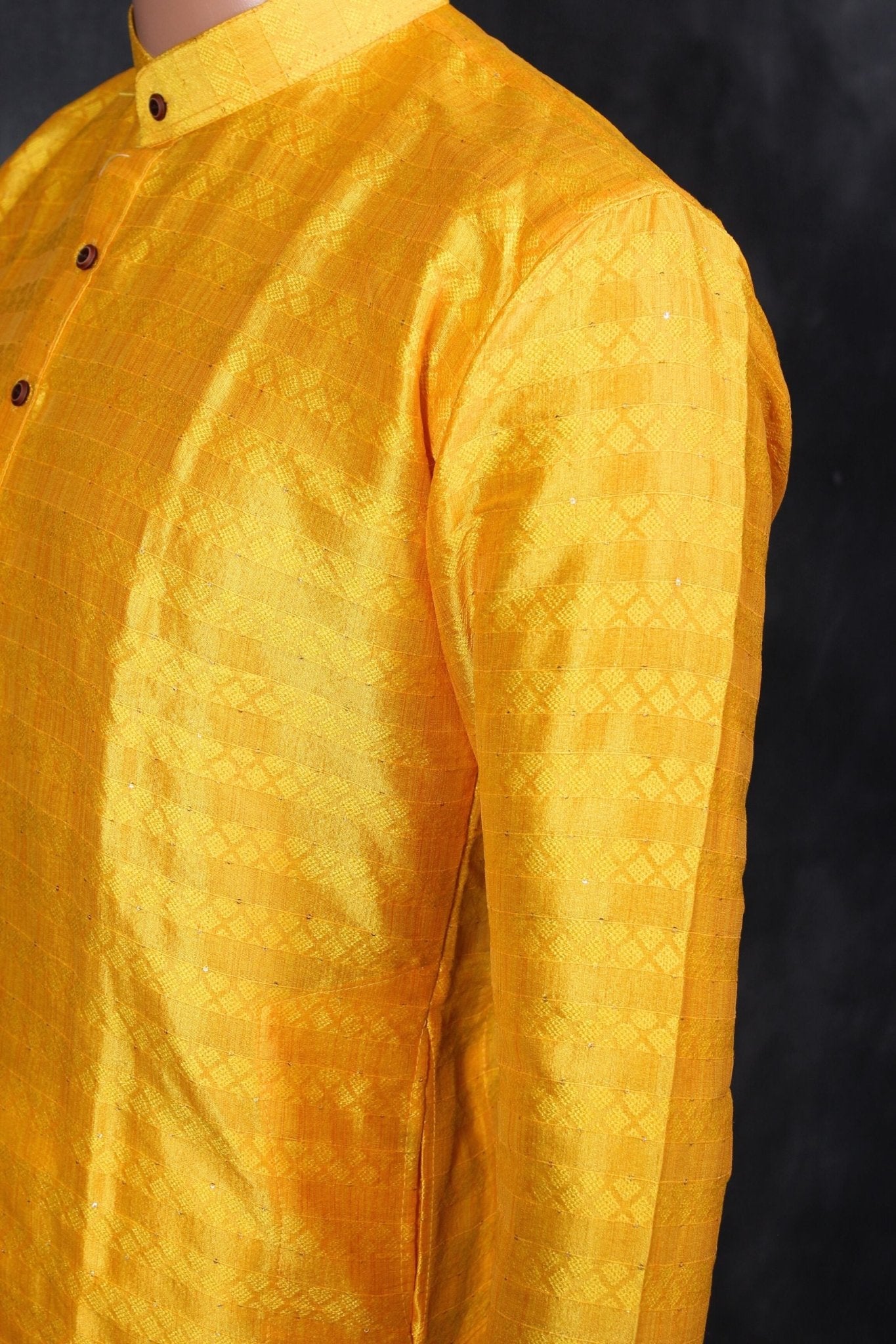 Hand-Sewn Sequin Men's Kurta Pyjama for Exquisite Haldi Ceremonies Men JCS Fashions