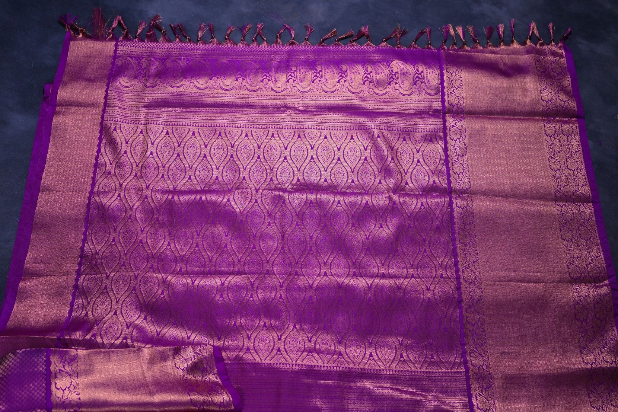 Handcrafted Pure Kanchipuram Silk Saree with Golden Butties Saree JCS Fashions